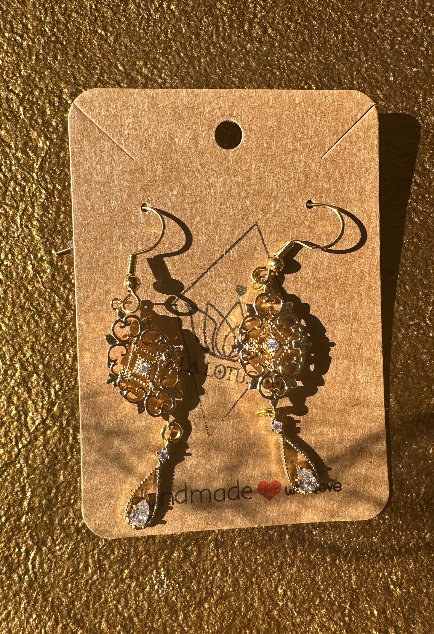 Golden Art Deco Earrings