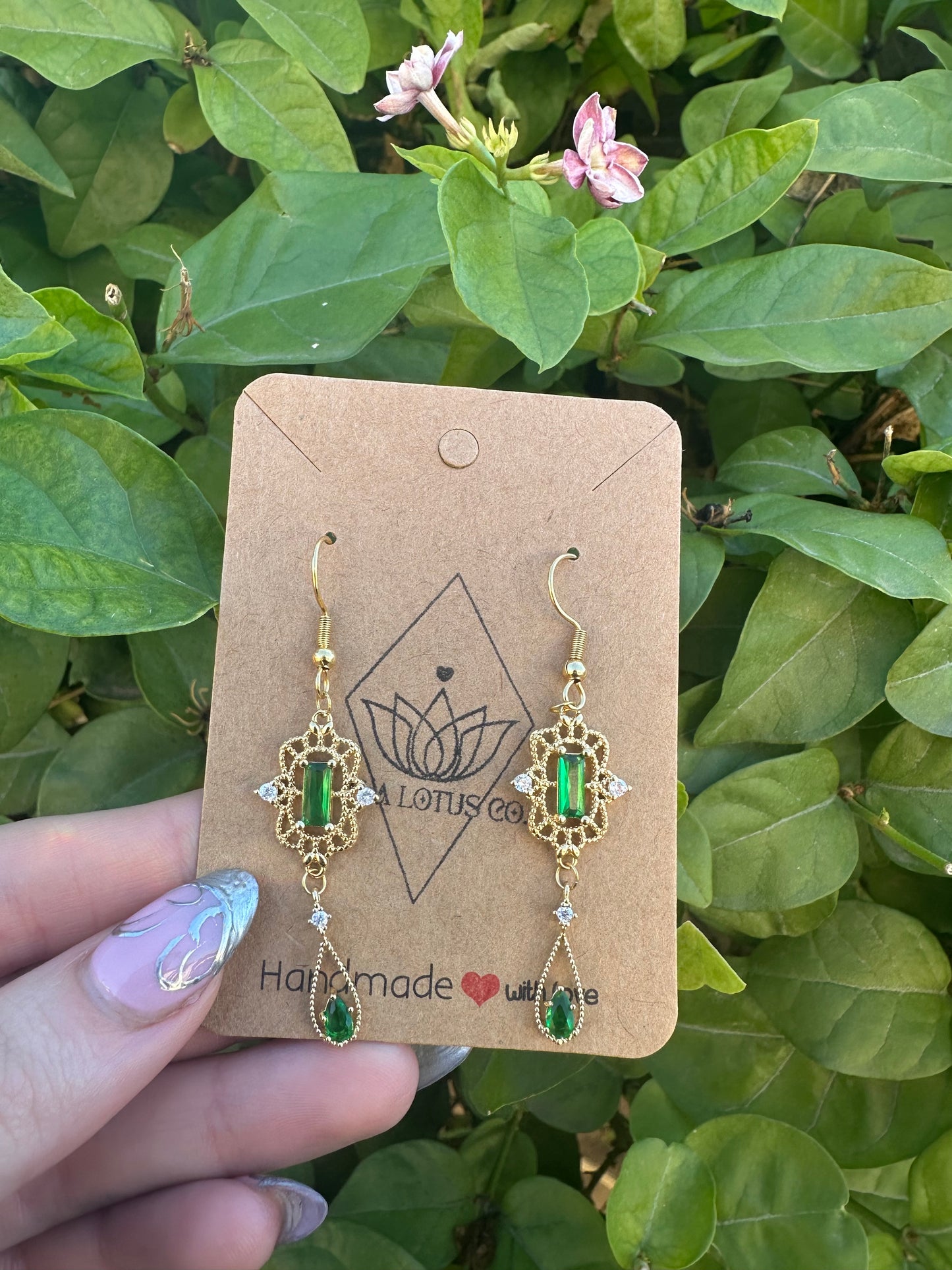Emerald Art Deco Earrings