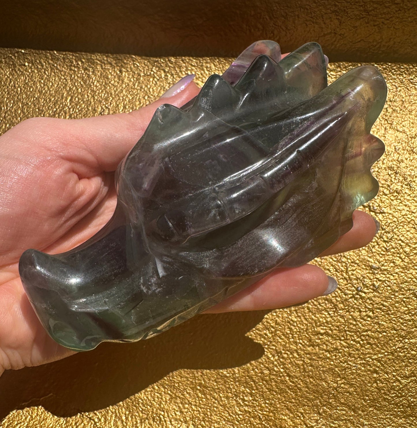 Rainbow Fluorite Dragon Head