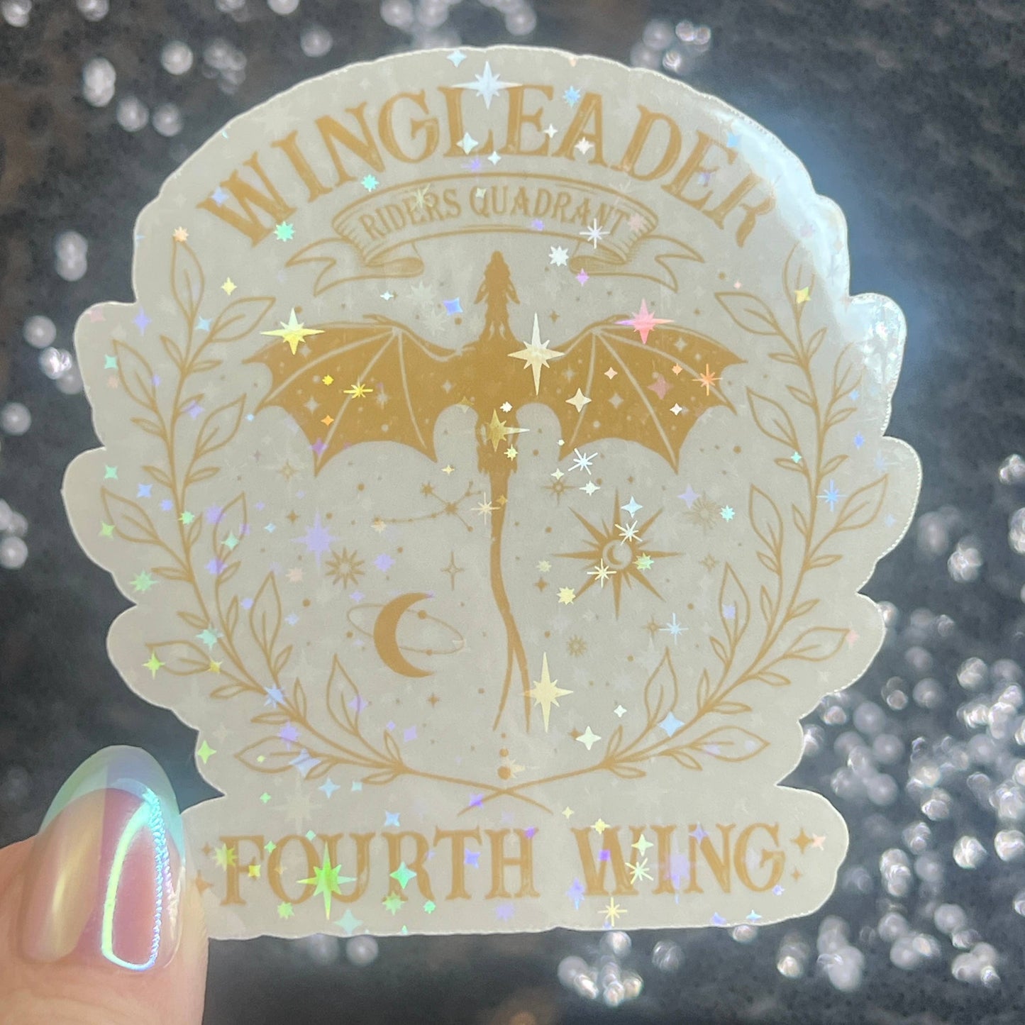 Wingleader Fourth Wing Holographic Sticker