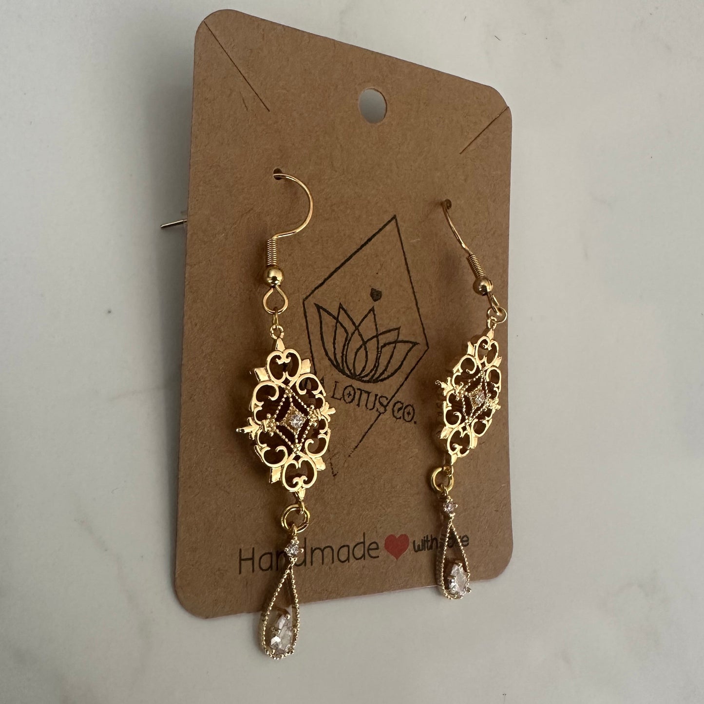 Golden Art Deco Earrings