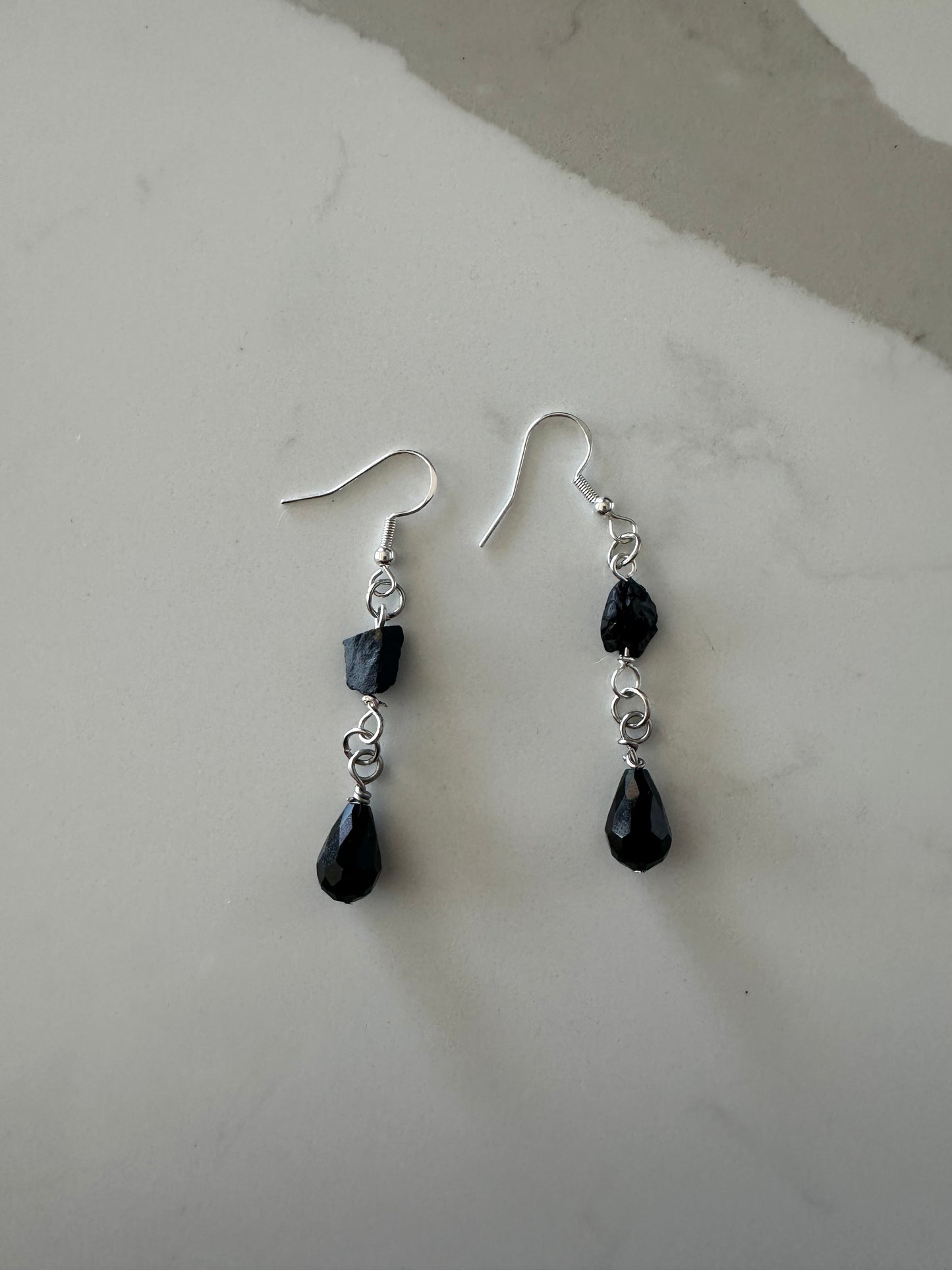 Black Tourmaline & Black Onyx Earrings