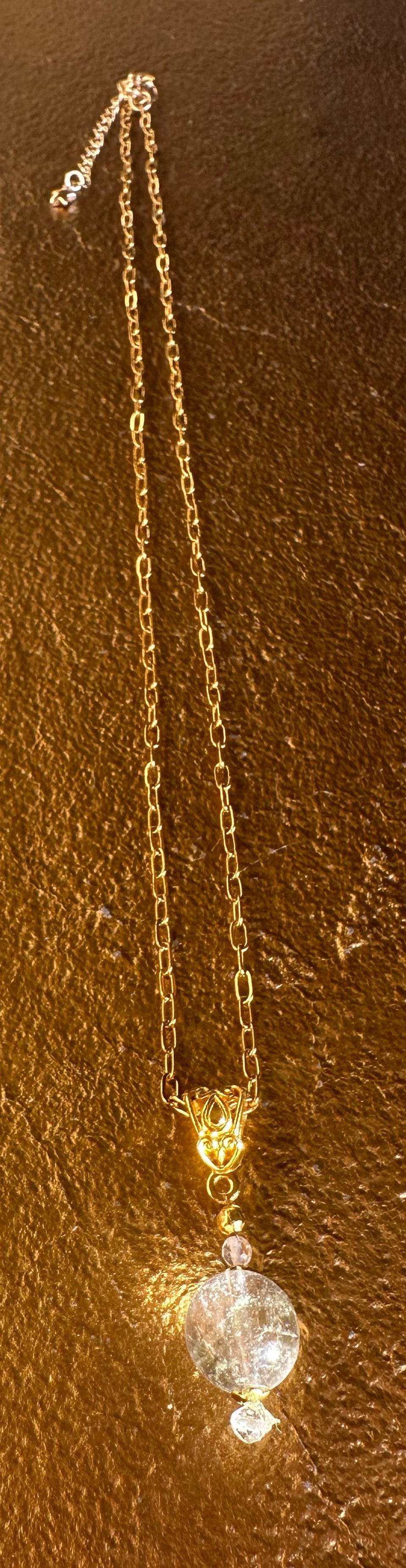 Clear Quartz Pool of Light Necklace