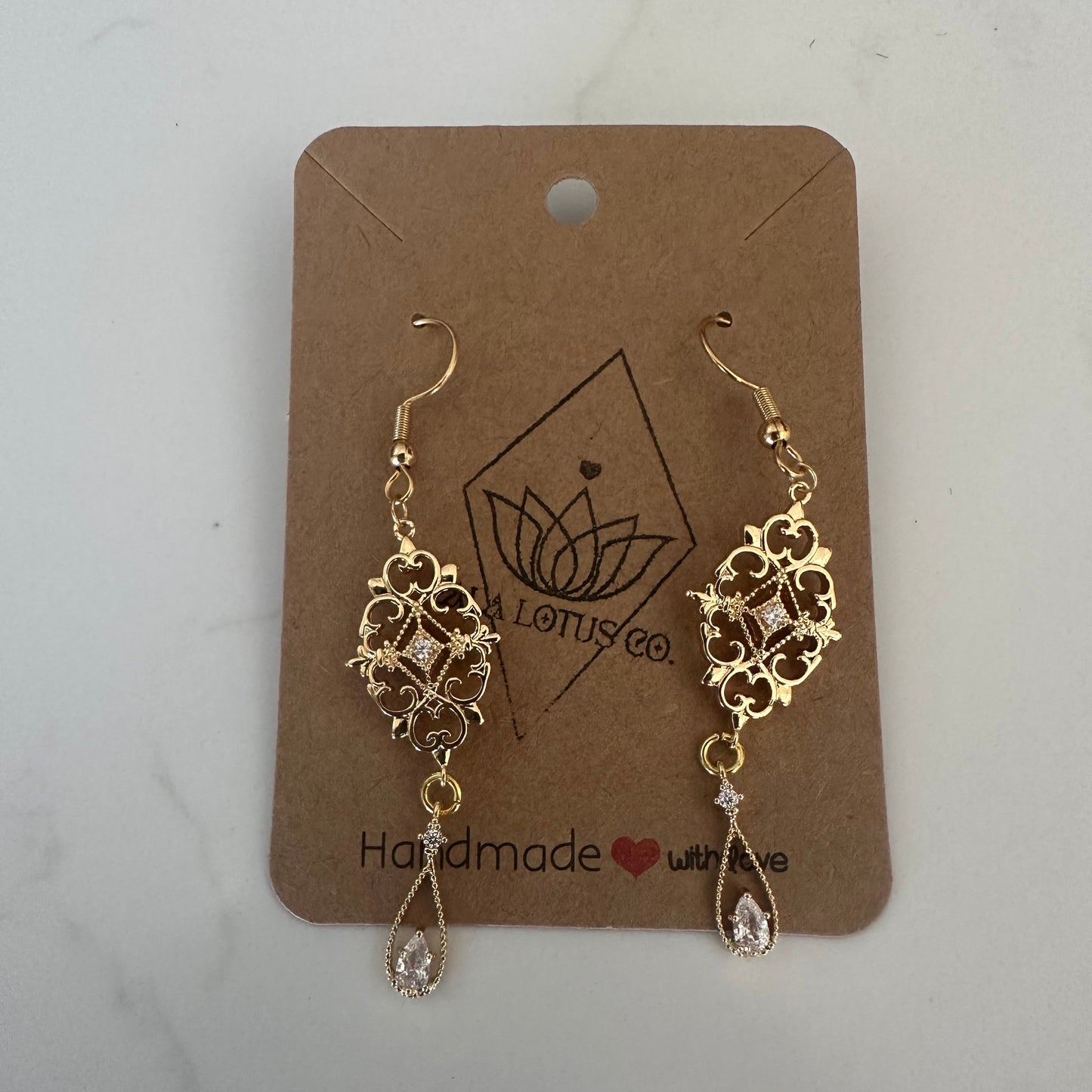 Golden Art Deco Earrings