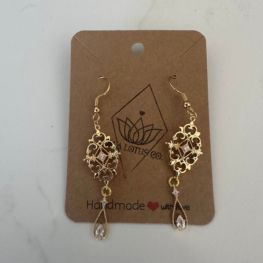 Golden Art Deco Earrings