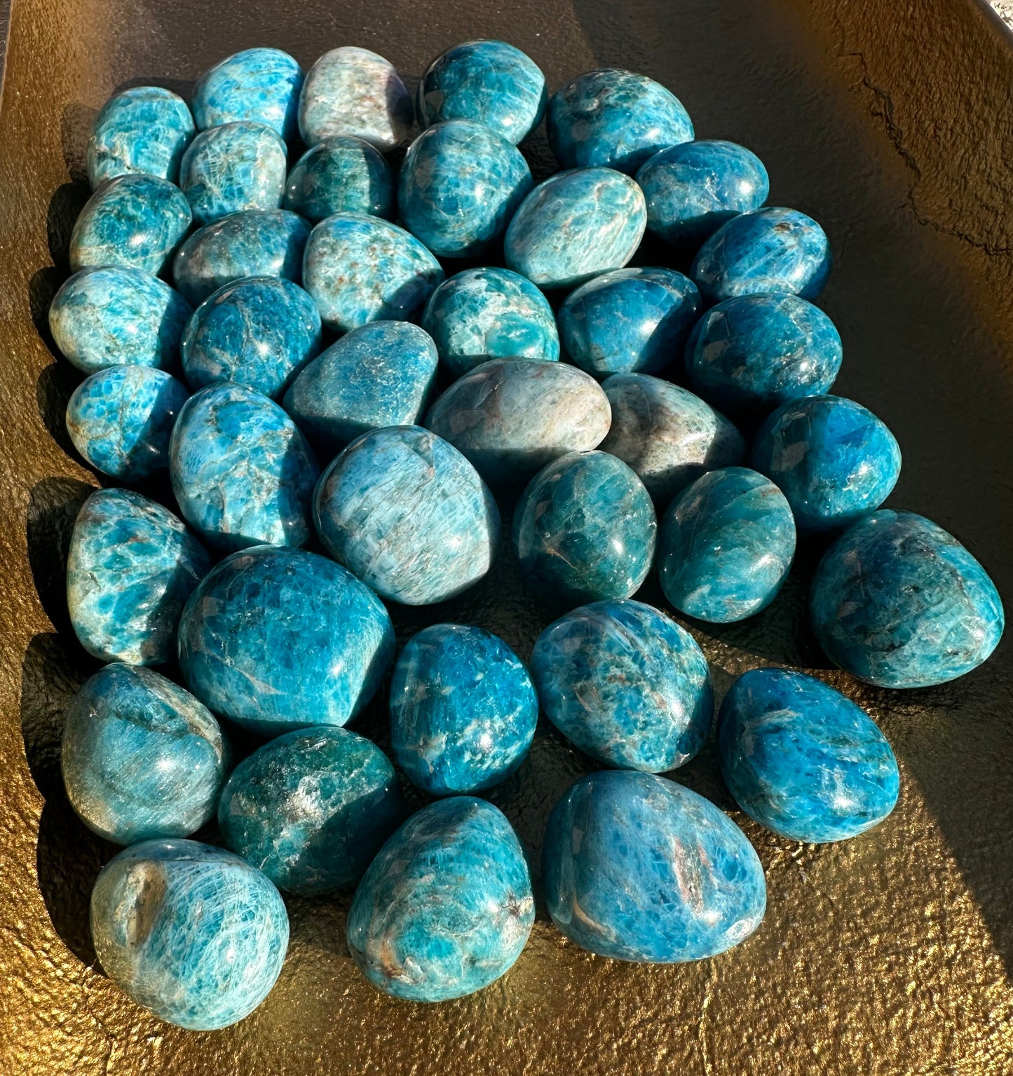 Blue Apatite Tumbles