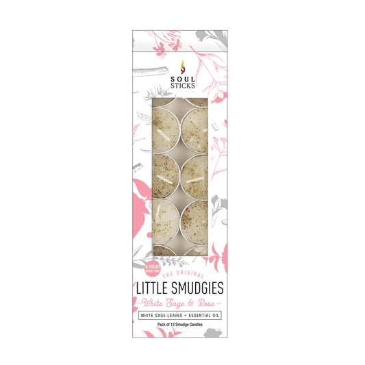 'Little Smudgies' Rose Tealight Smudge Candles (12)