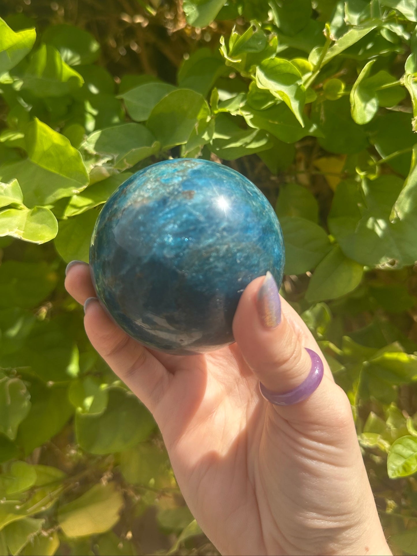 Blue Apatite Sphere