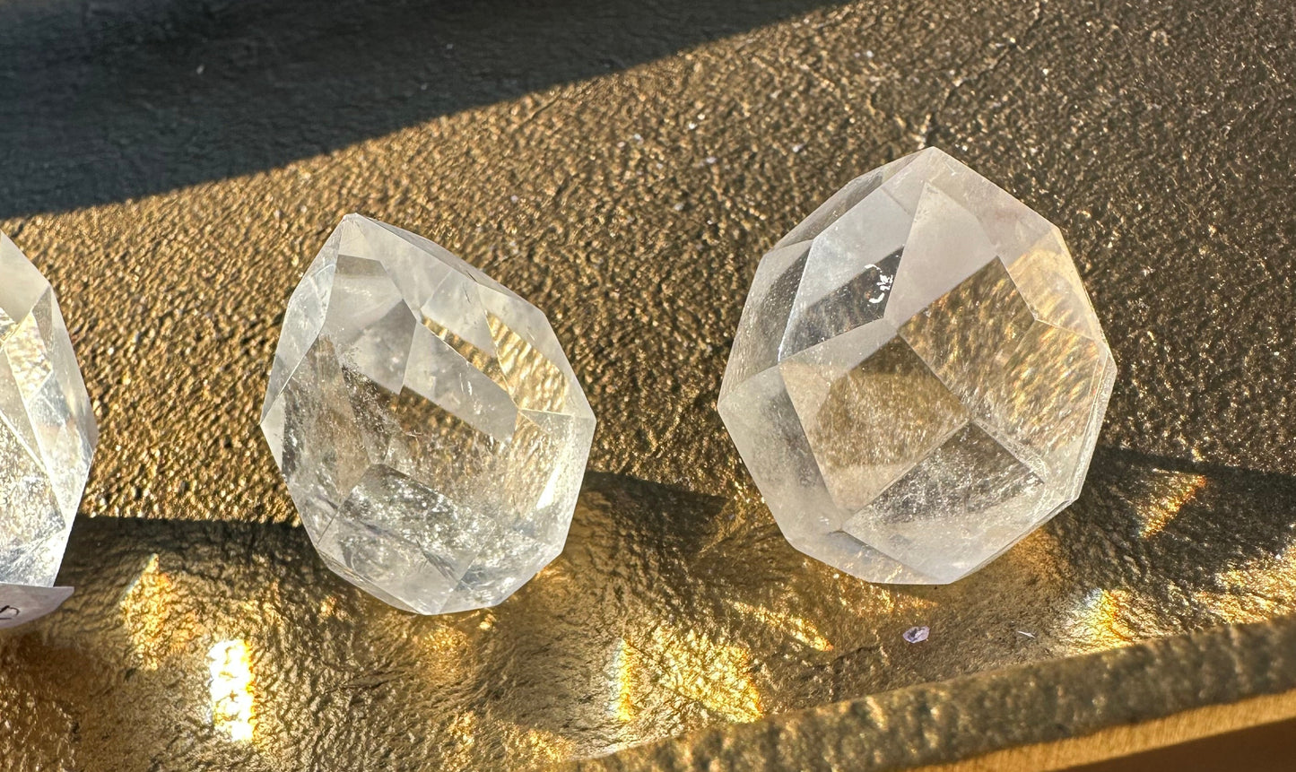 Faceted Crystal Quartz Egg