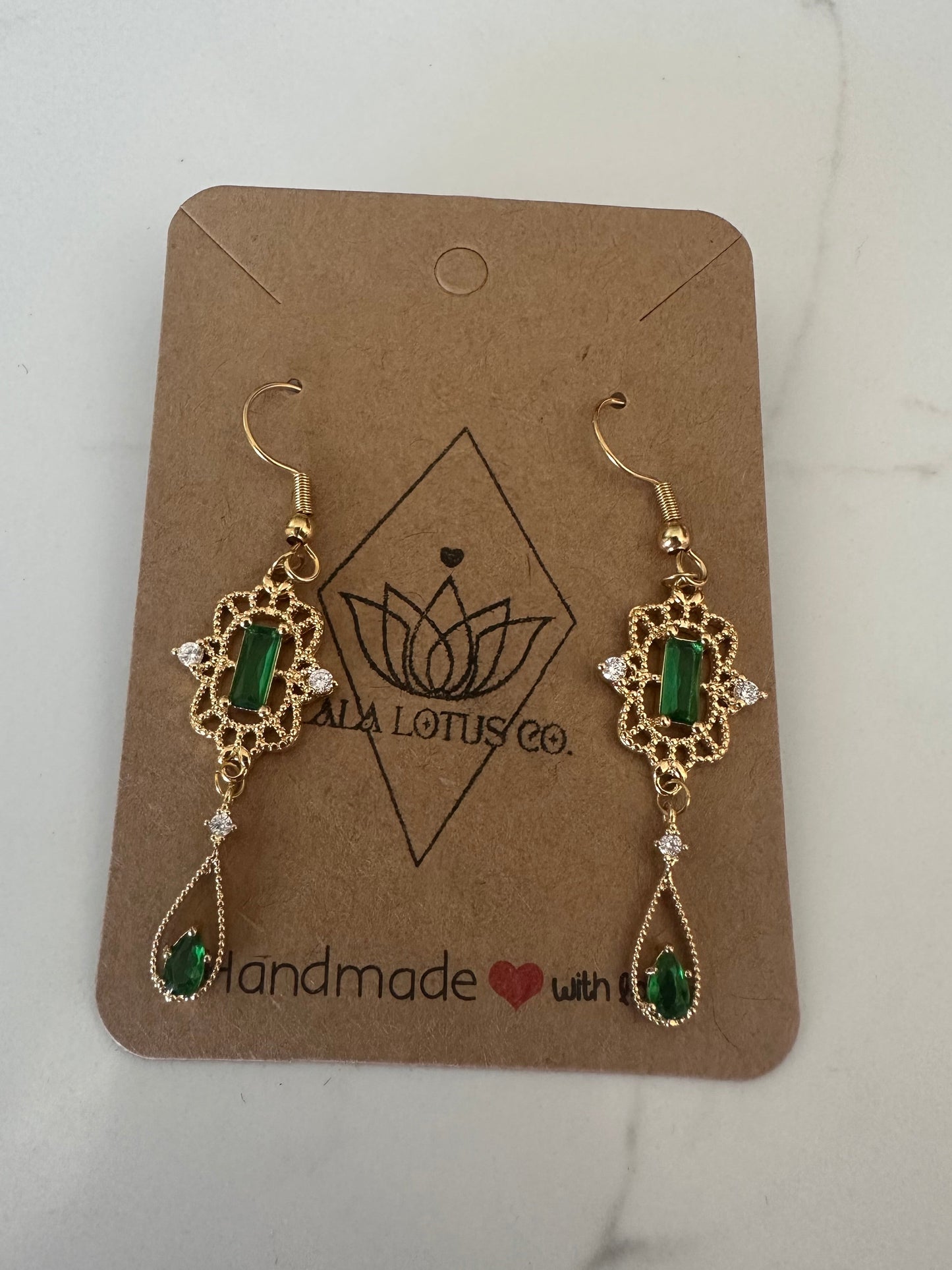 Emerald Art Deco Earrings