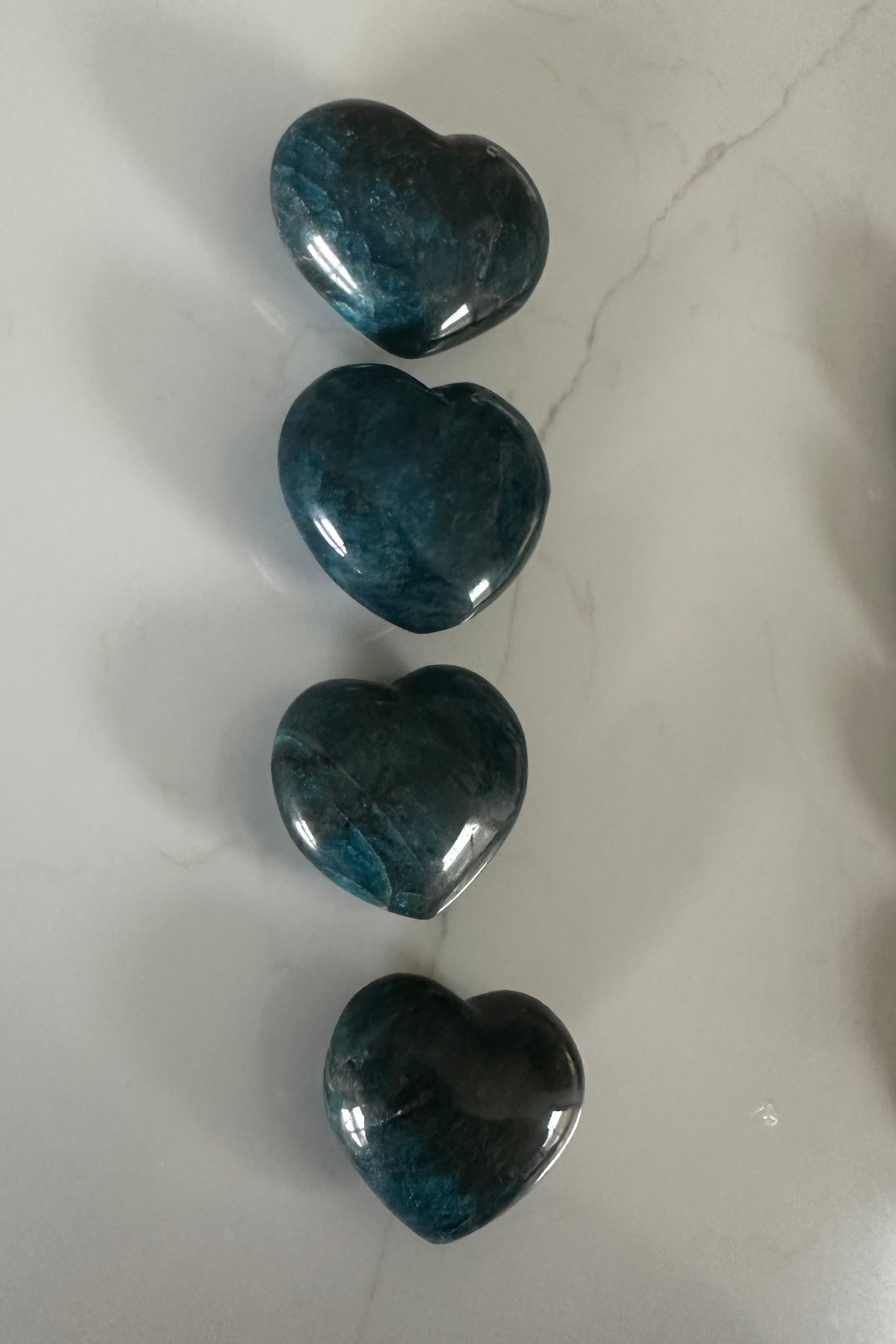 Blue Apatite Heart Palm Stone
