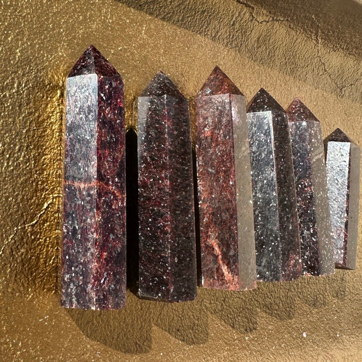 Natural Red Lepidolite Tower