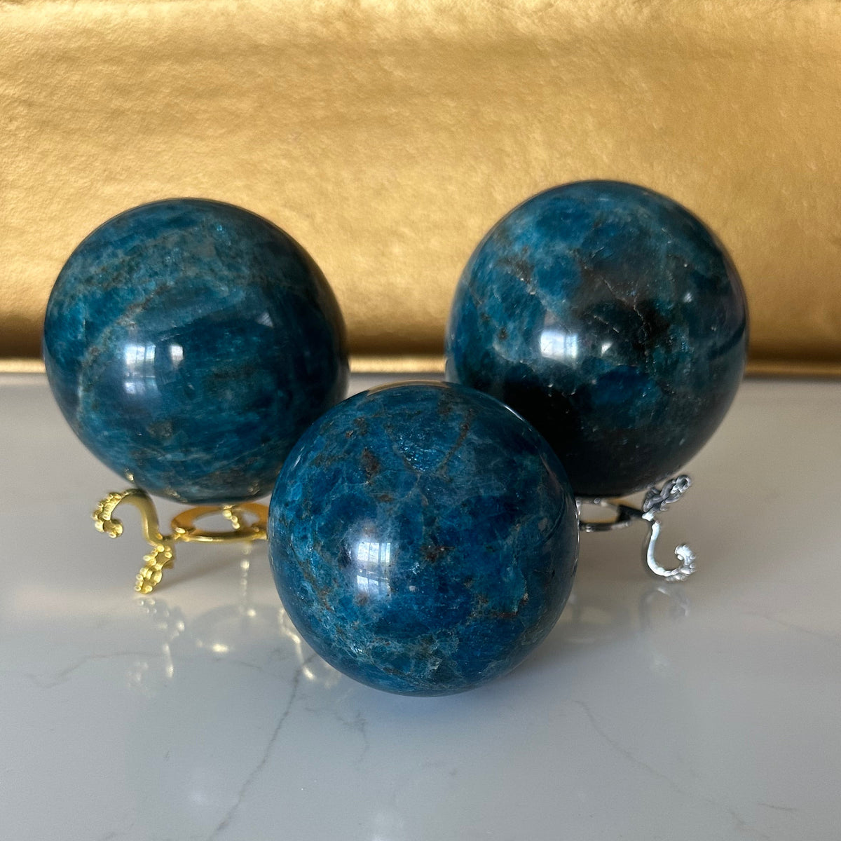 Blue Apatite Sphere