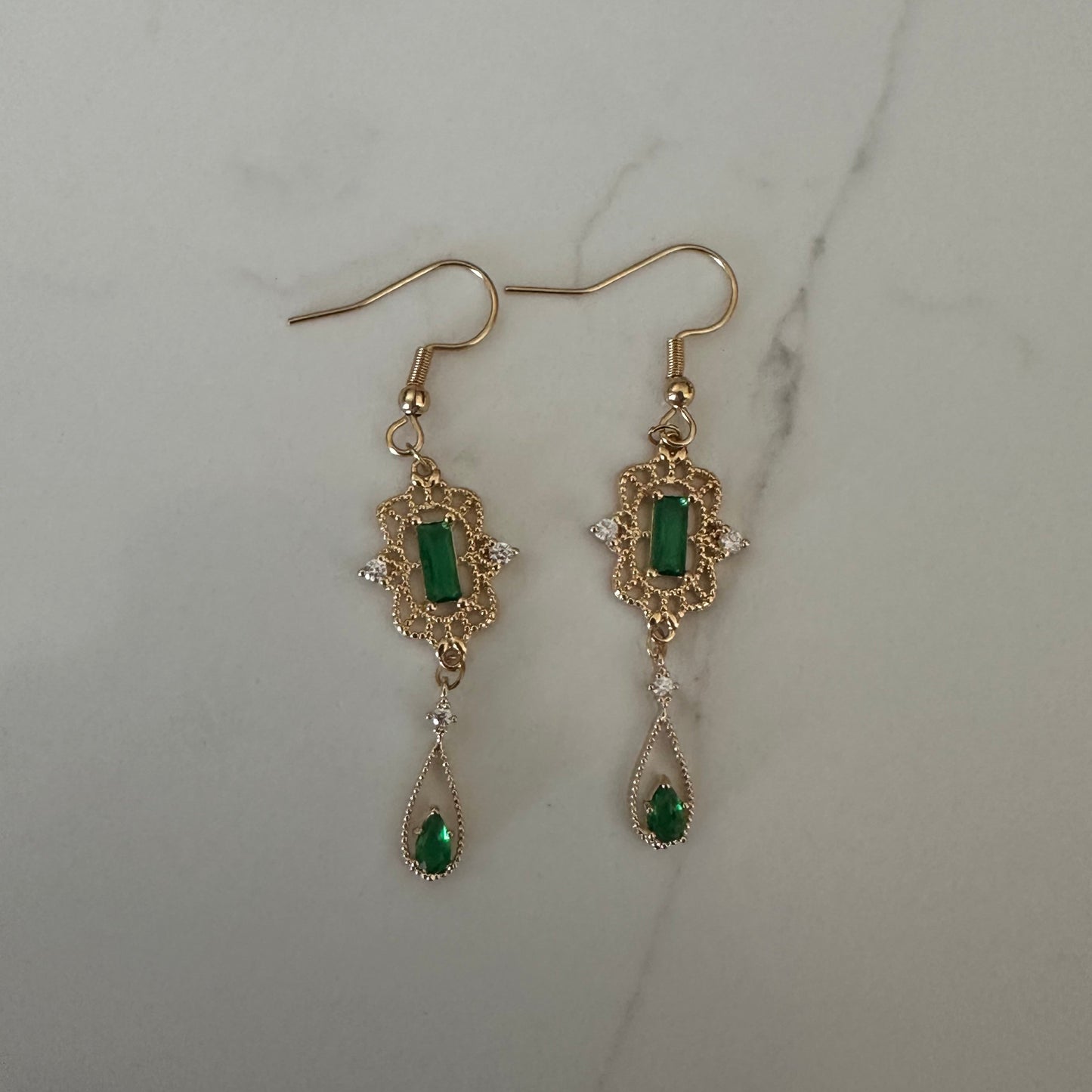 Emerald Art Deco Earrings