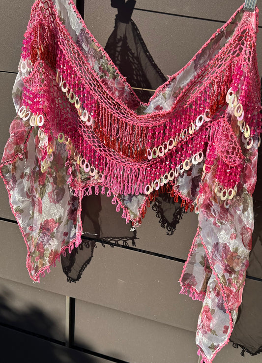 Pink & White Hip Scarf