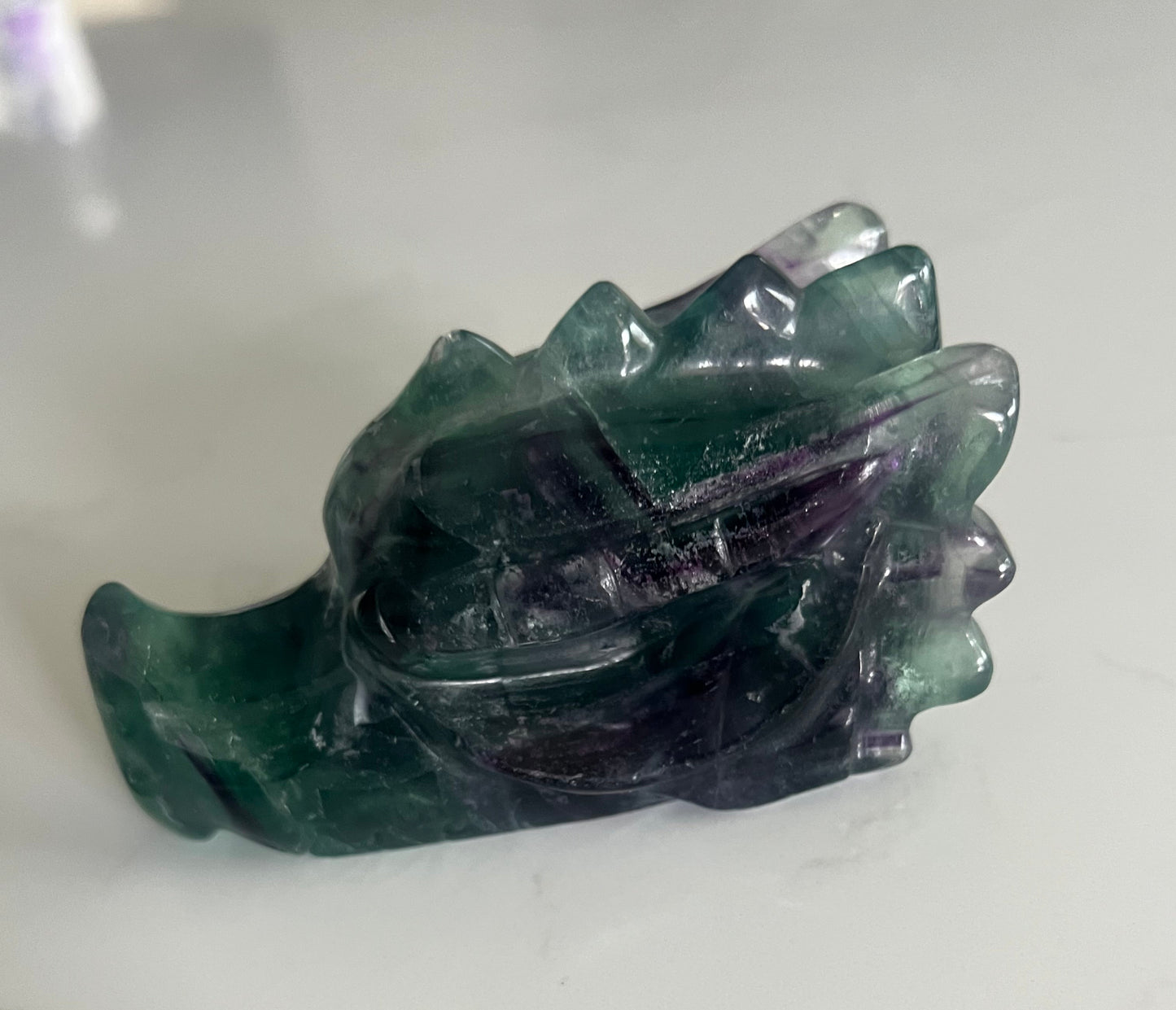 Rainbow Fluorite Dragon Head