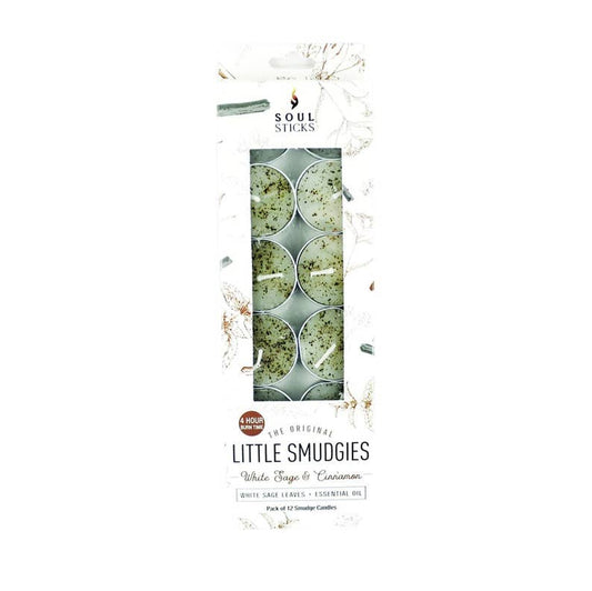 'Little Smudgies' Cinnamon White Sage Smudge Candles (12)
