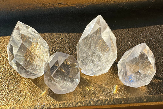 Faceted Crystal Quartz Egg