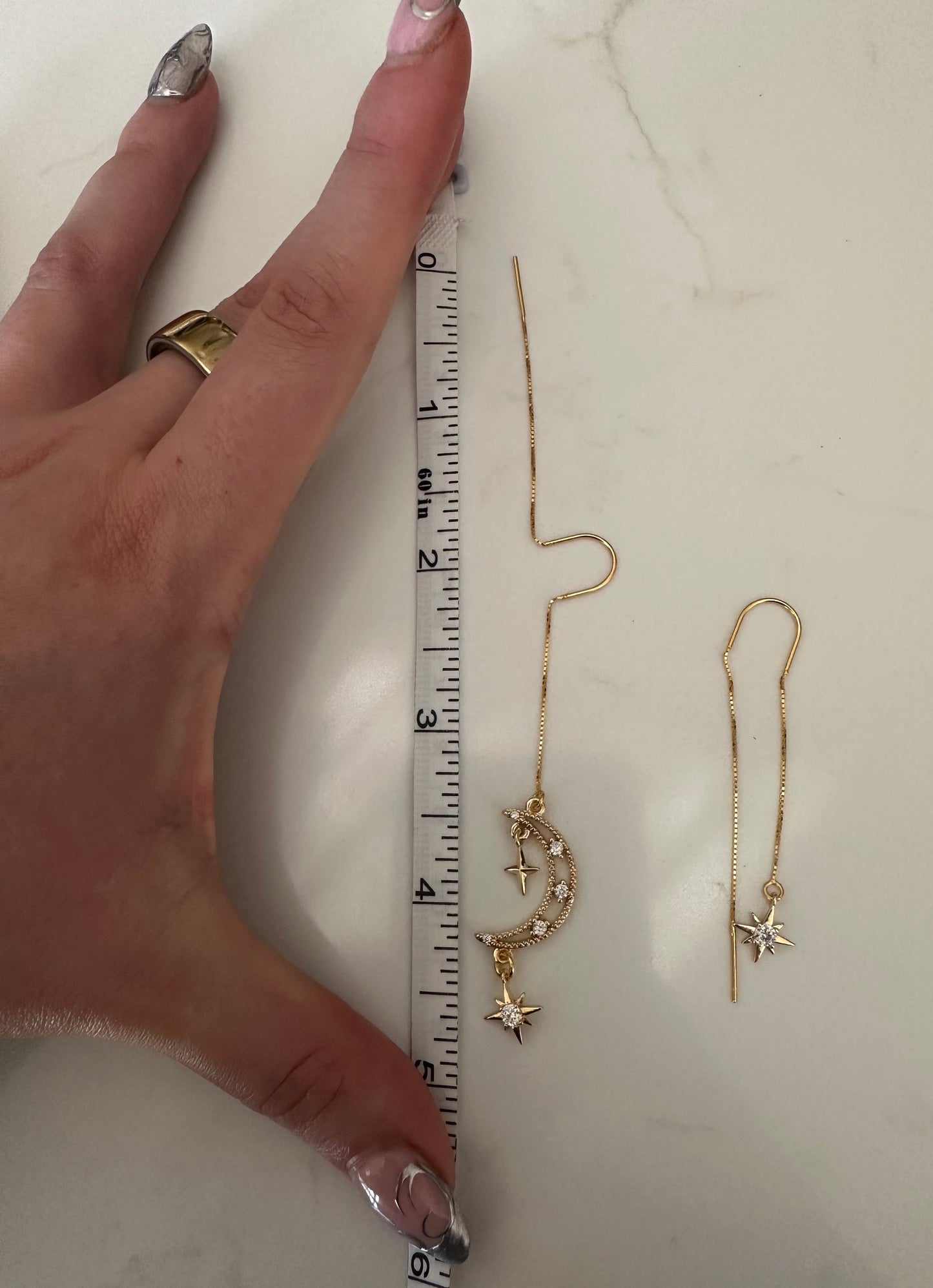Gold Celestial Threader Earrings