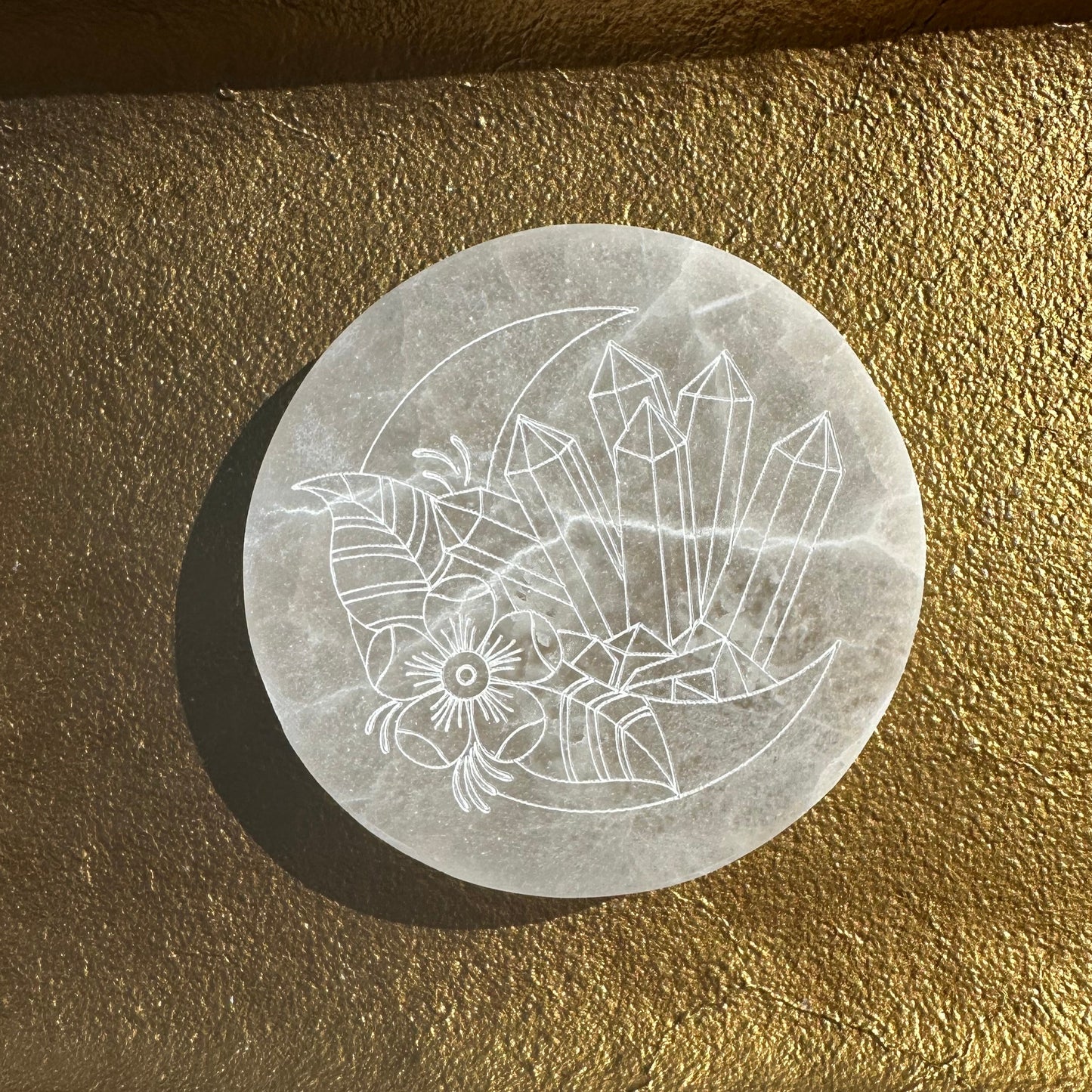 Whimsical Etched Selenite Plates