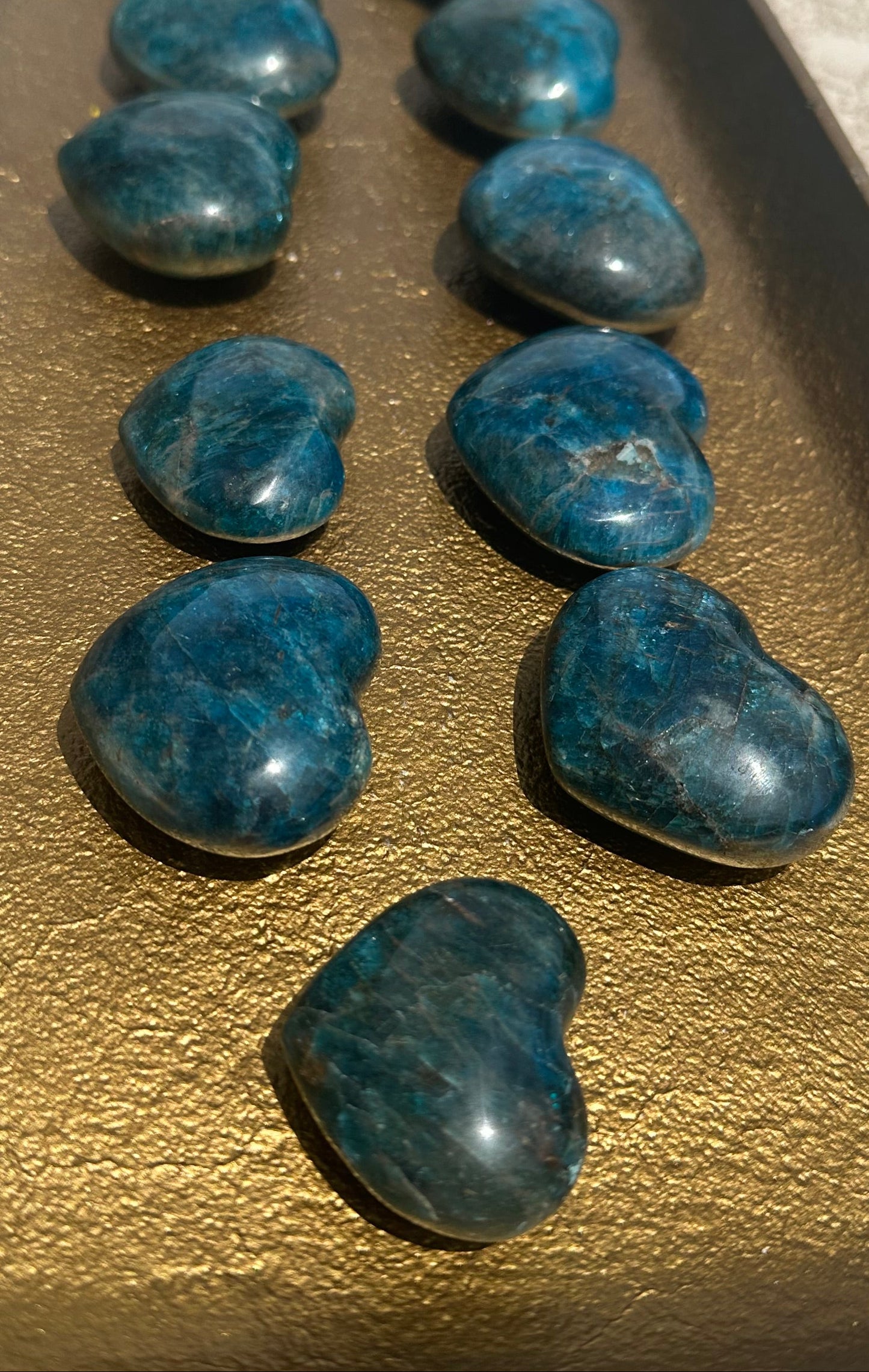 Blue Apatite Heart Palm Stone