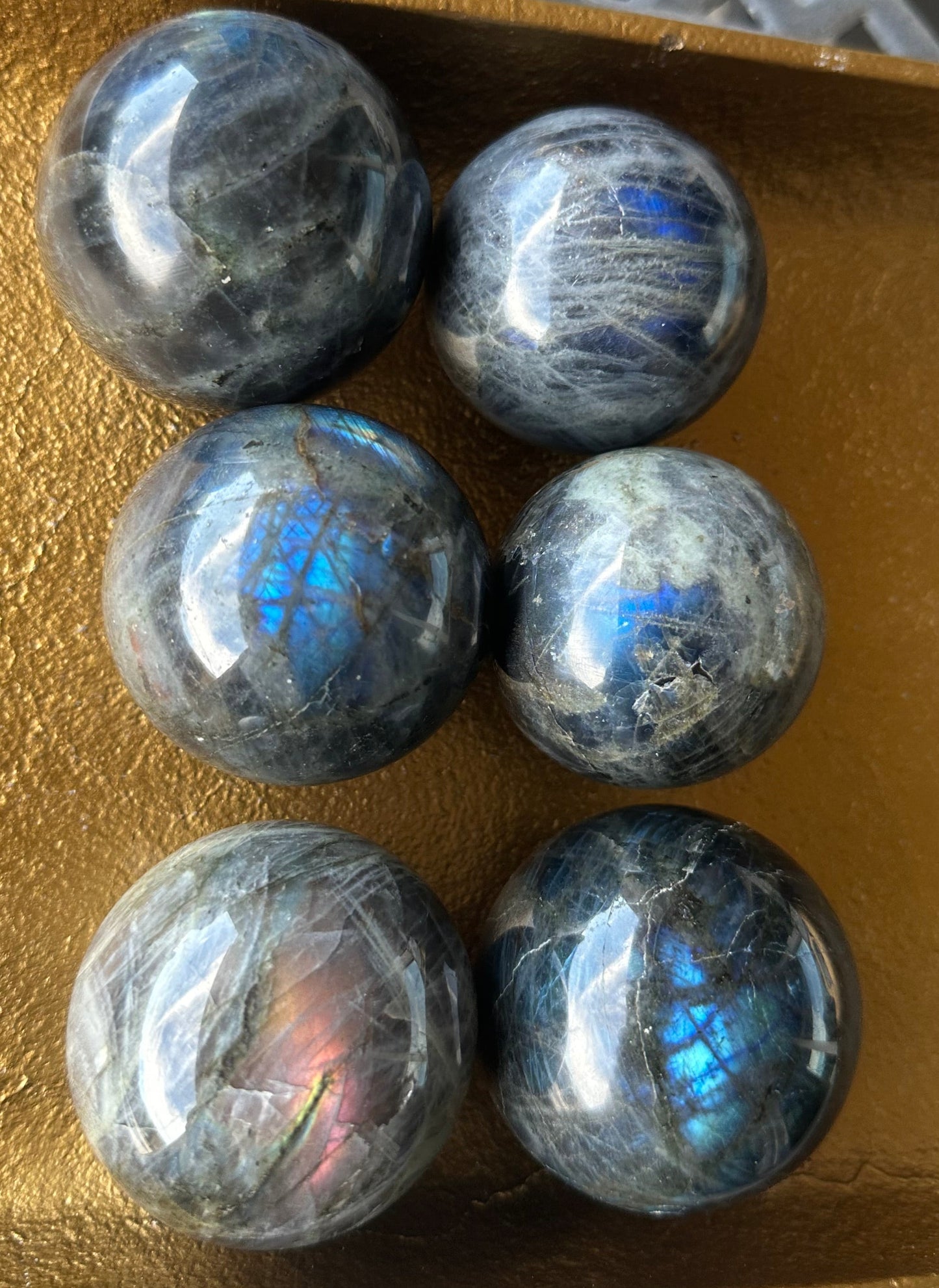 Starry Labradorite Spheres