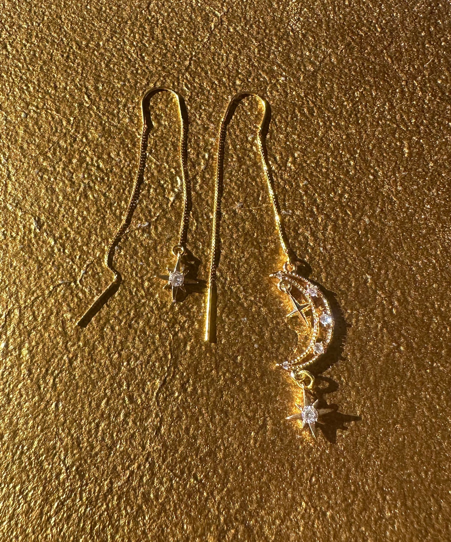 Gold Celestial Threader Earrings