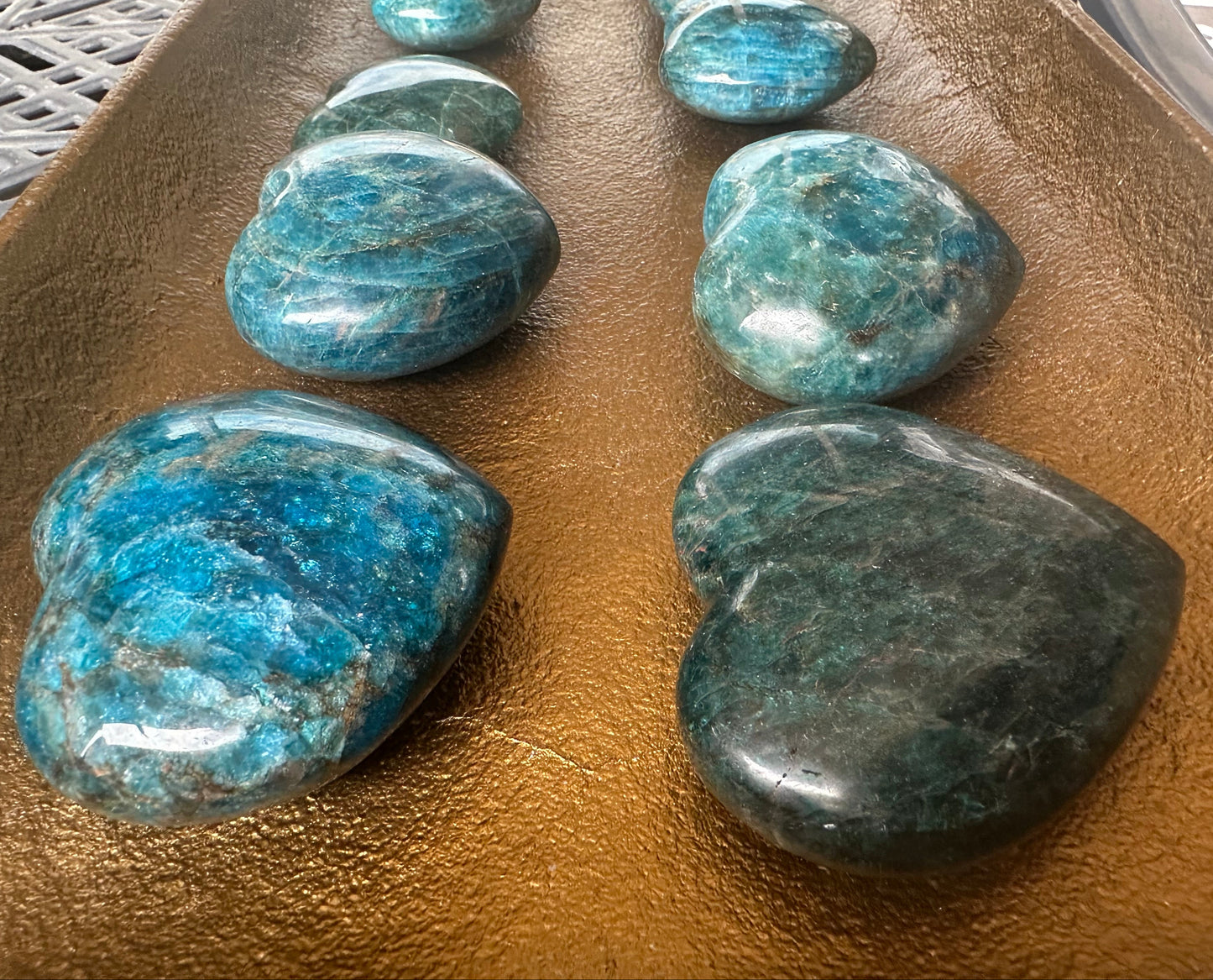 Blue Apatite Heart Palm Stone