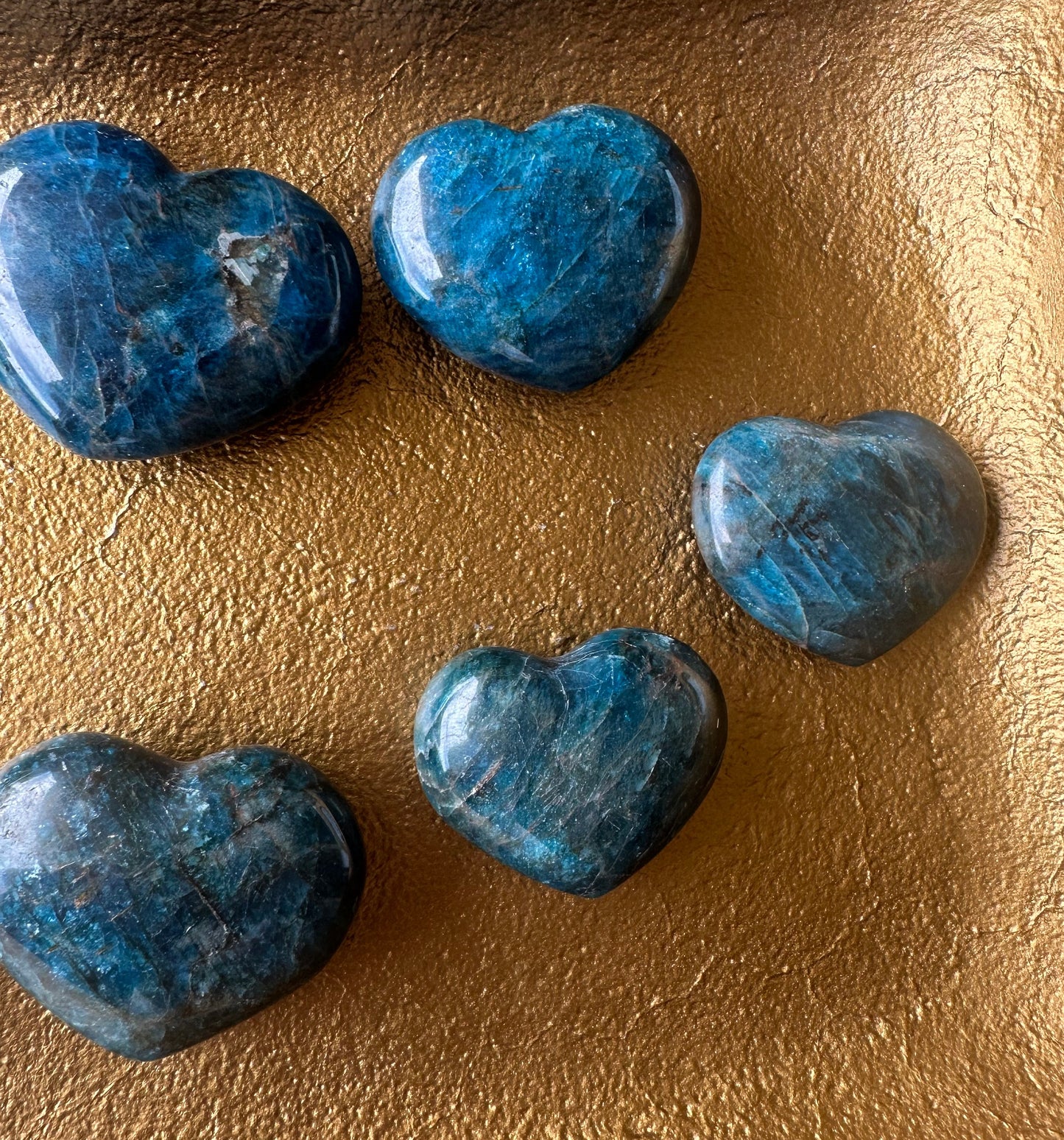 Blue Apatite Heart Palm Stone