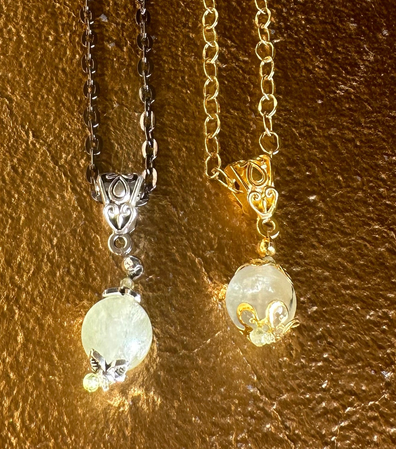 Prehnite Pool of Light Necklace