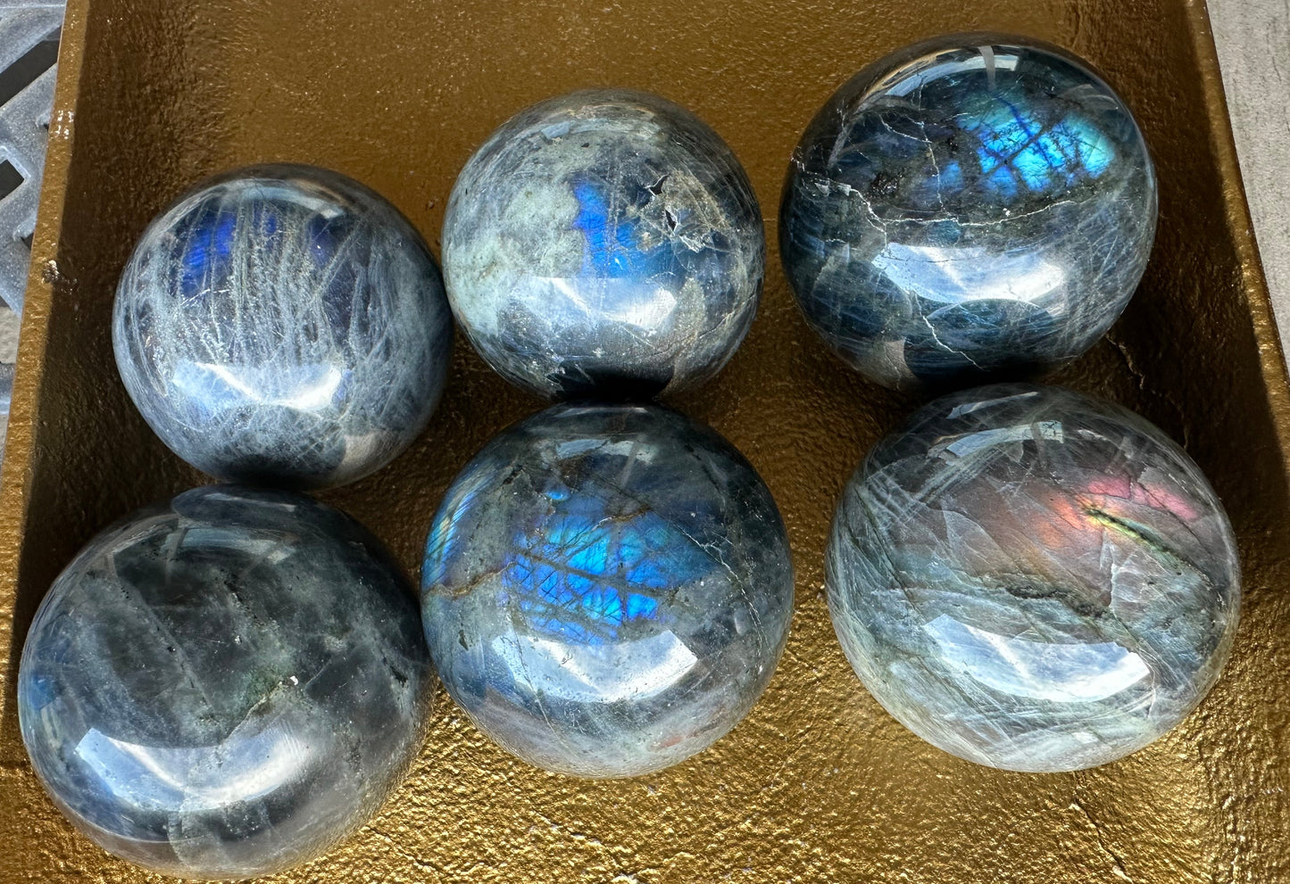 Starry Labradorite Spheres