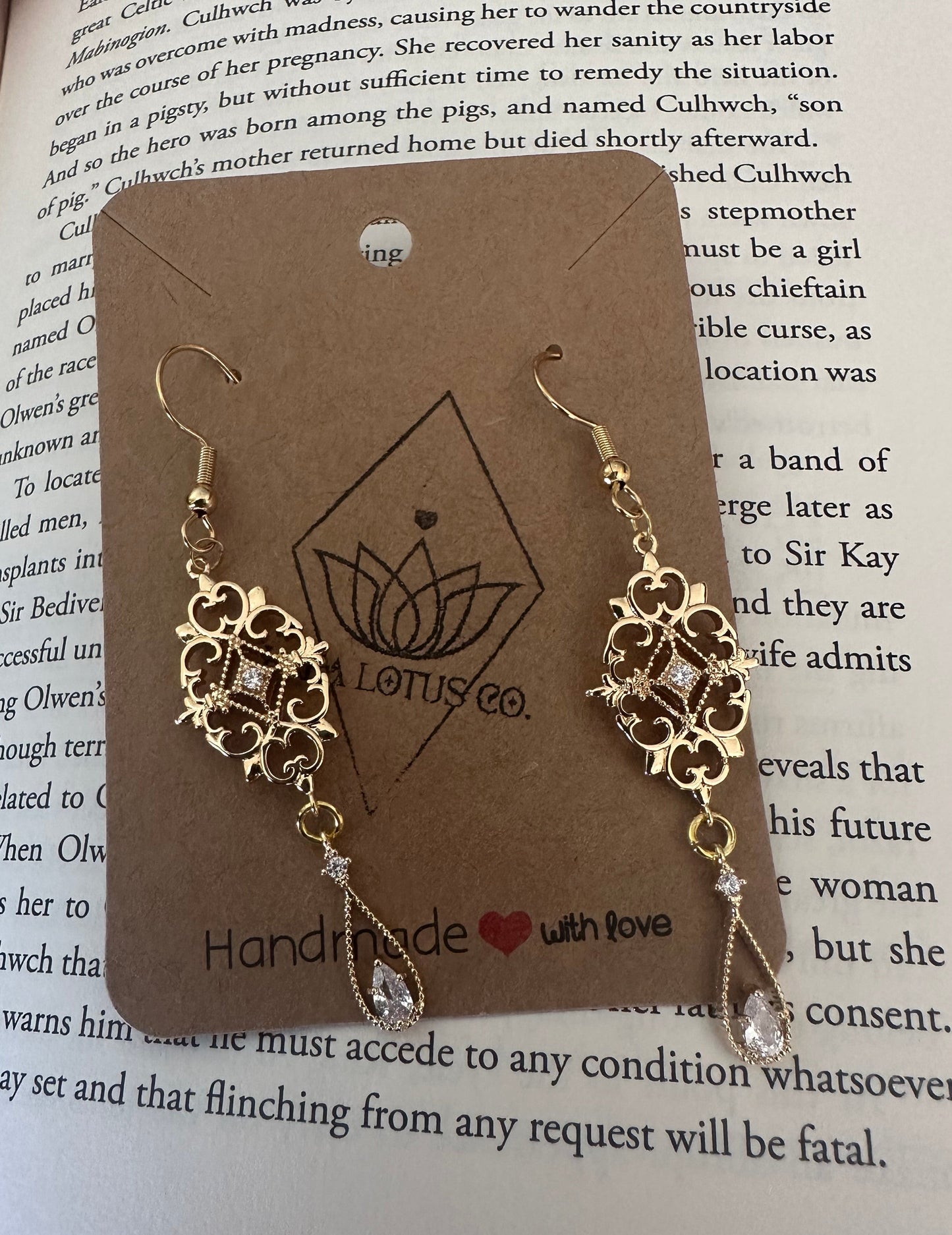 Golden Art Deco Earrings