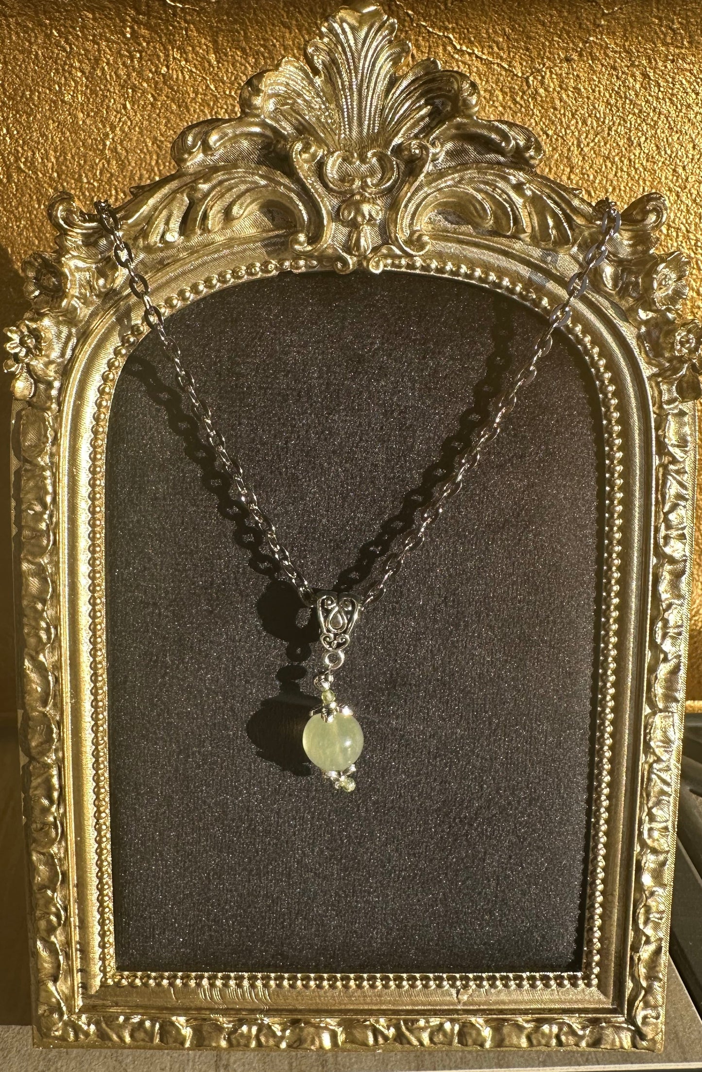 Prehnite Pool of Light Necklace