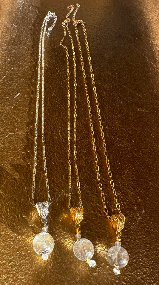 Clear Quartz Pool of Light Necklace