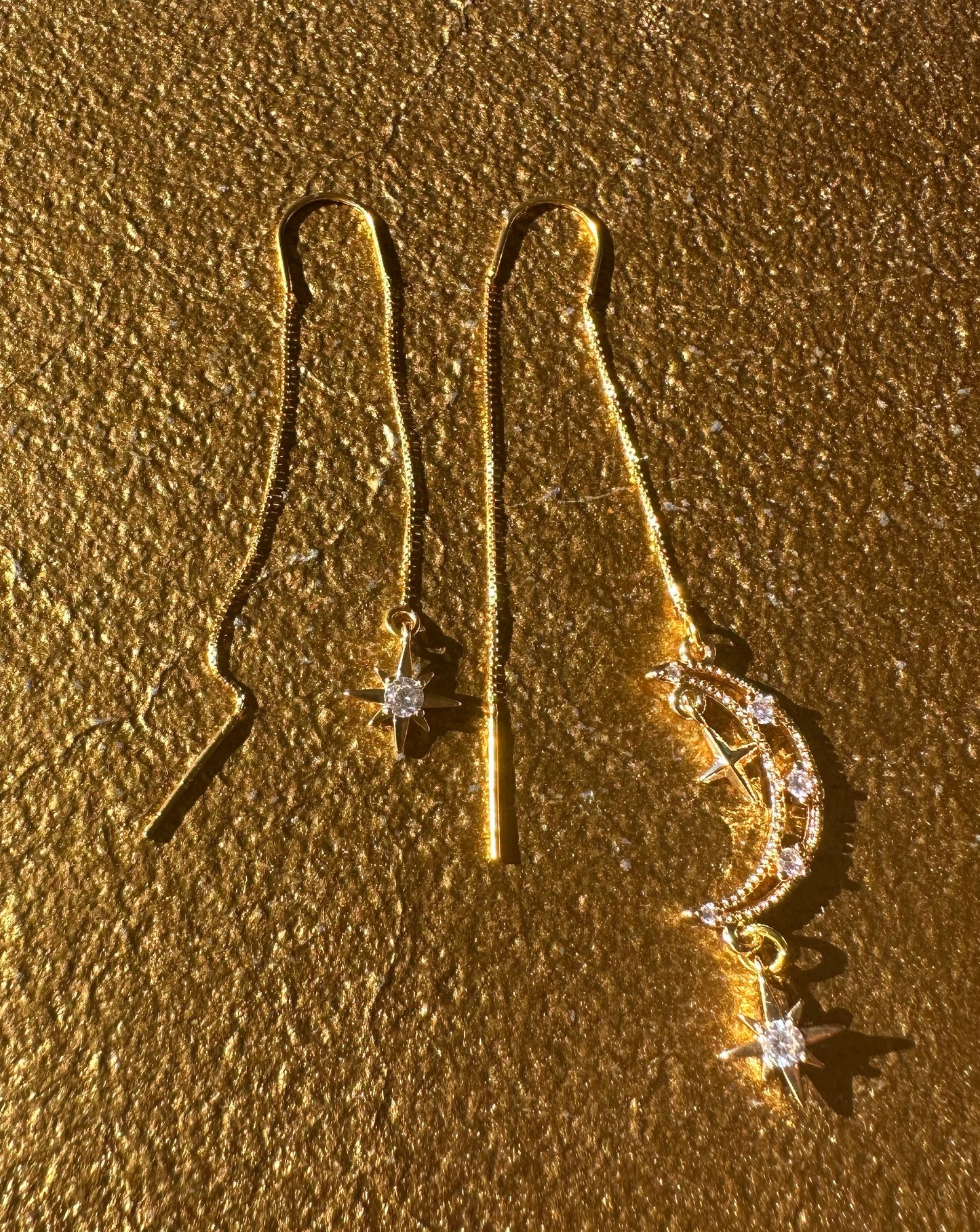 Gold Celestial Threader Earrings