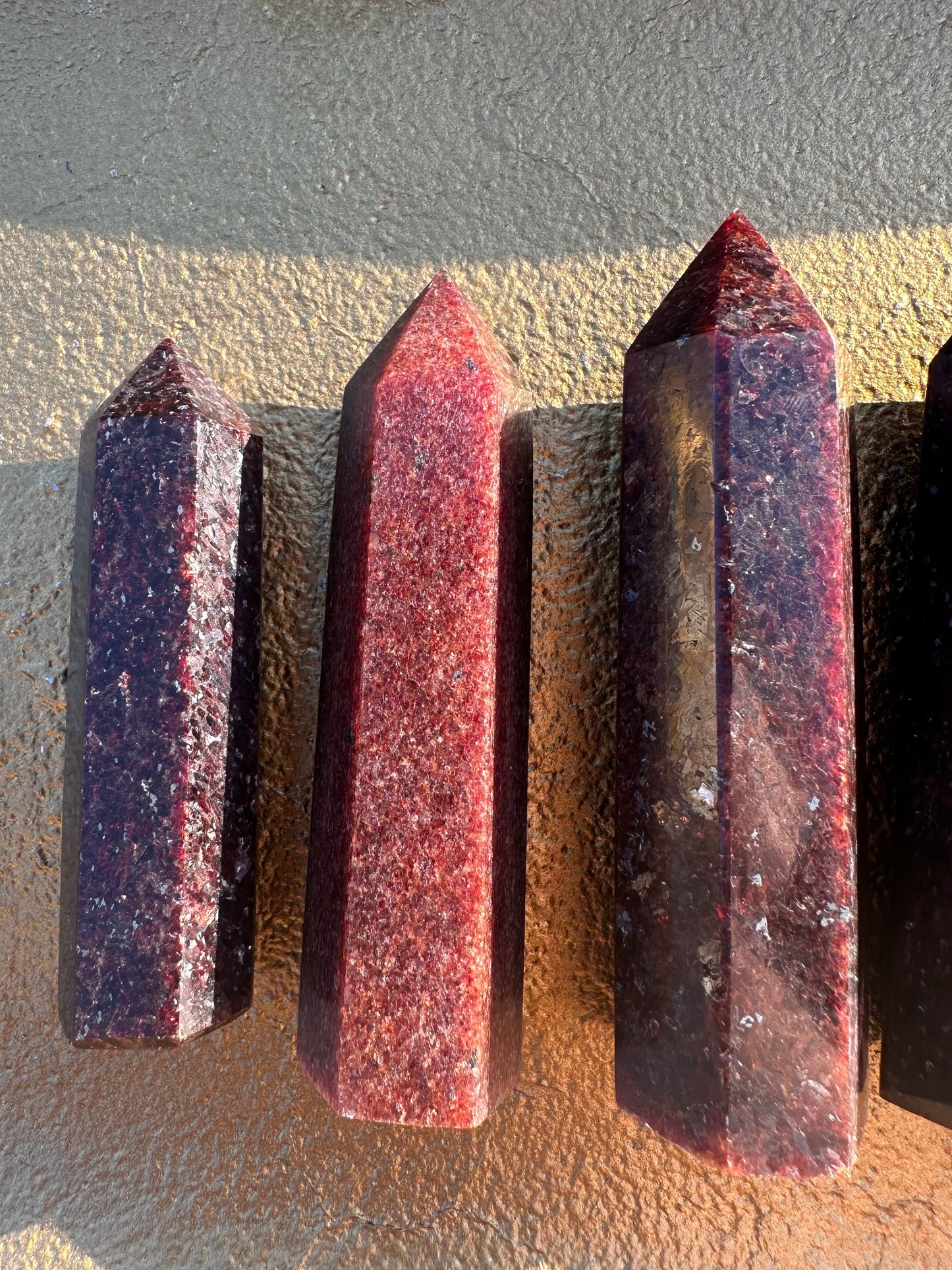 Natural Red Lepidolite Tower
