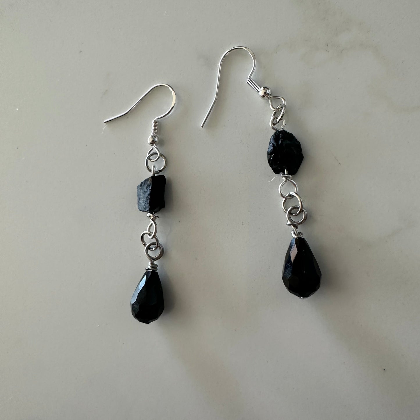 Black Tourmaline & Black Onyx Earrings