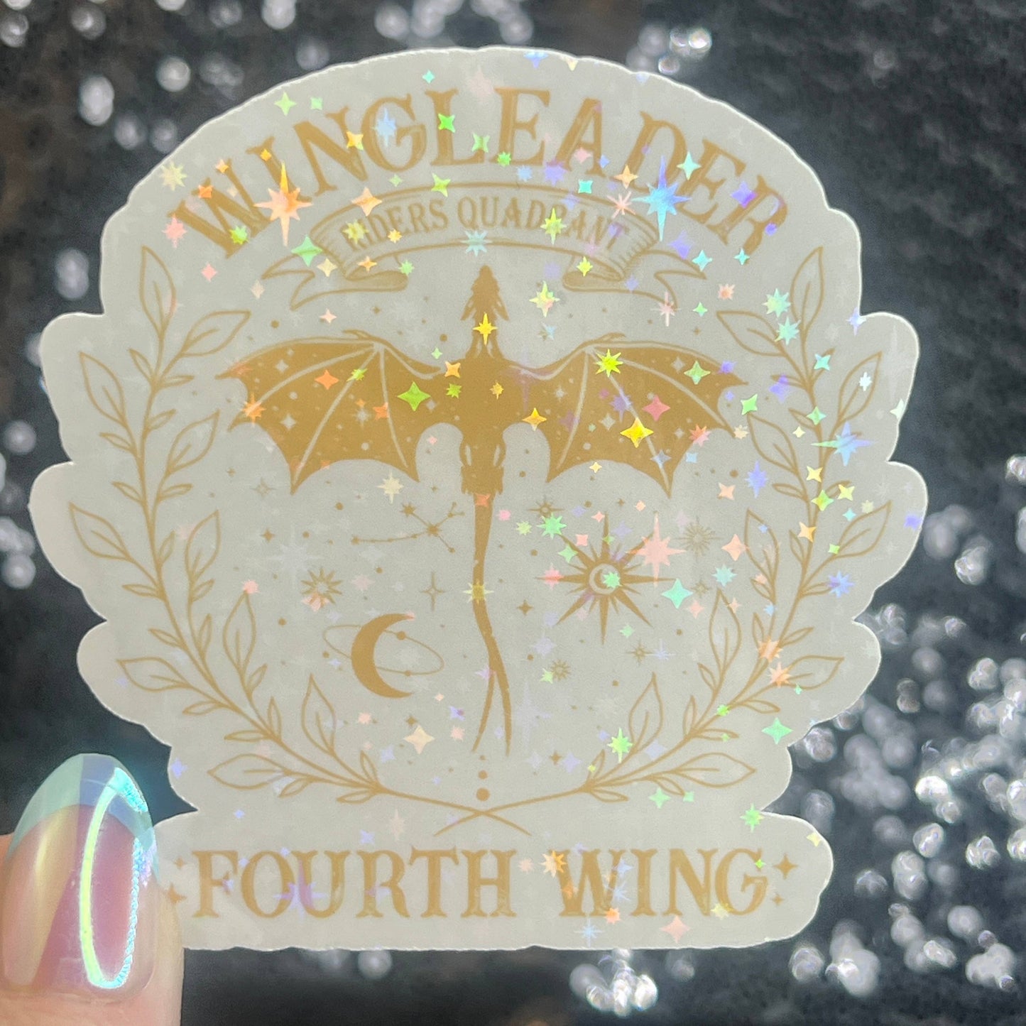 Wingleader Fourth Wing Holographic Sticker