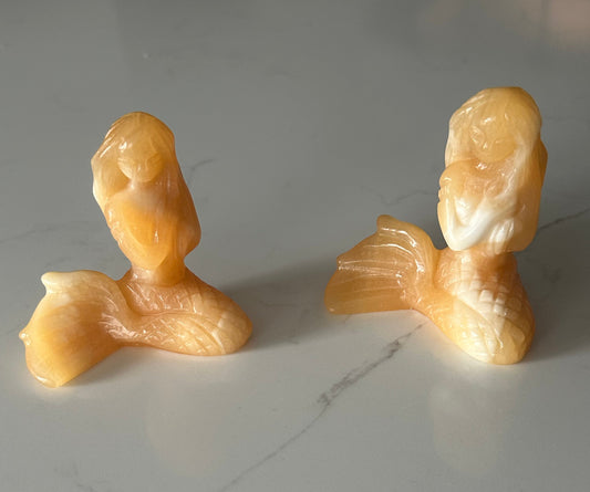Orange Calcite Mermaid