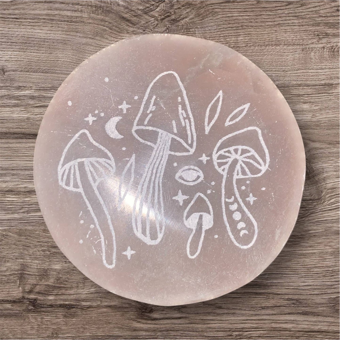 Selenite Mushroom Charging Plate