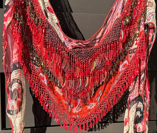 Red and Gold Hip scarf
