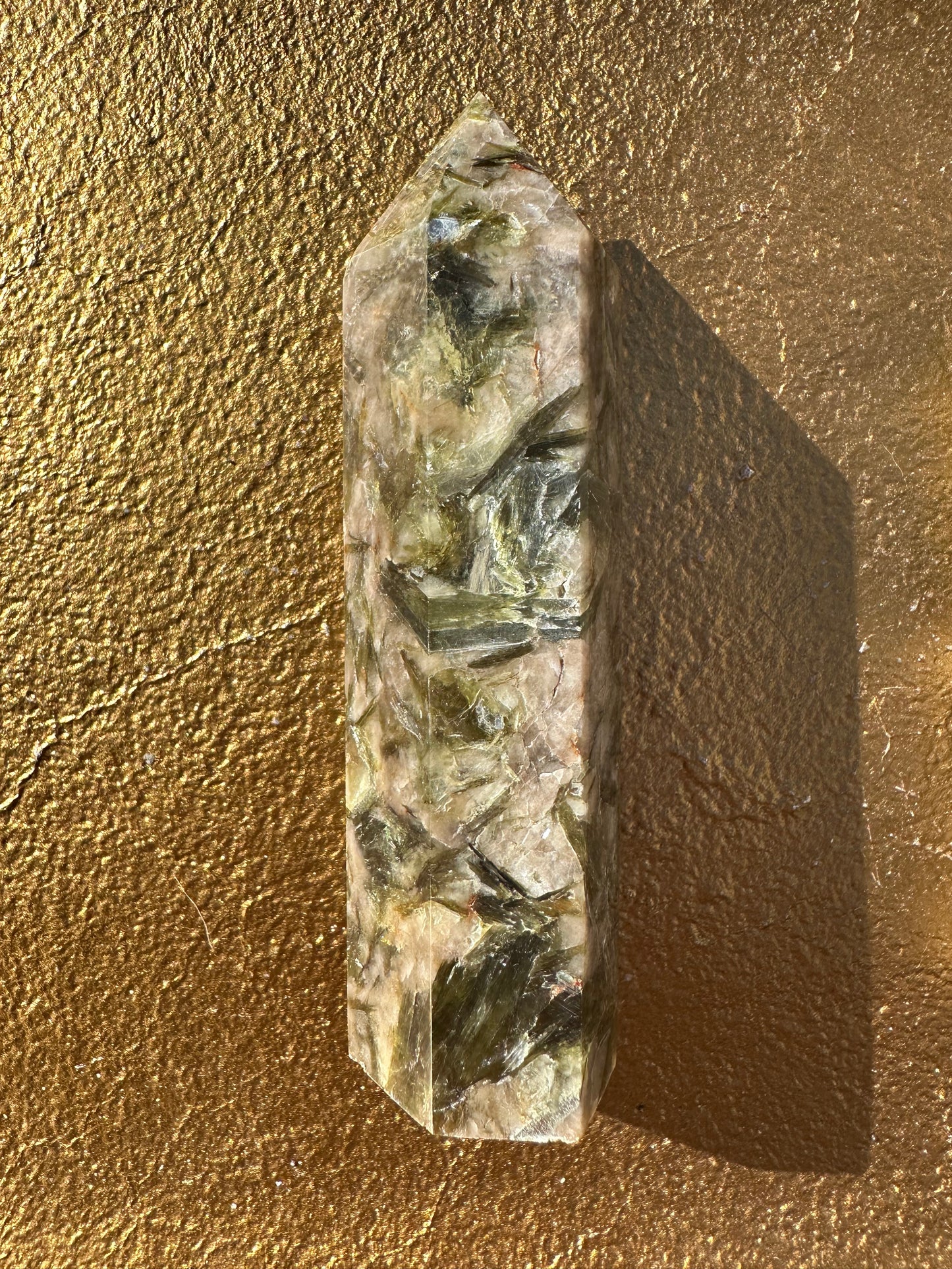 Natural Green Lepidolite Tower