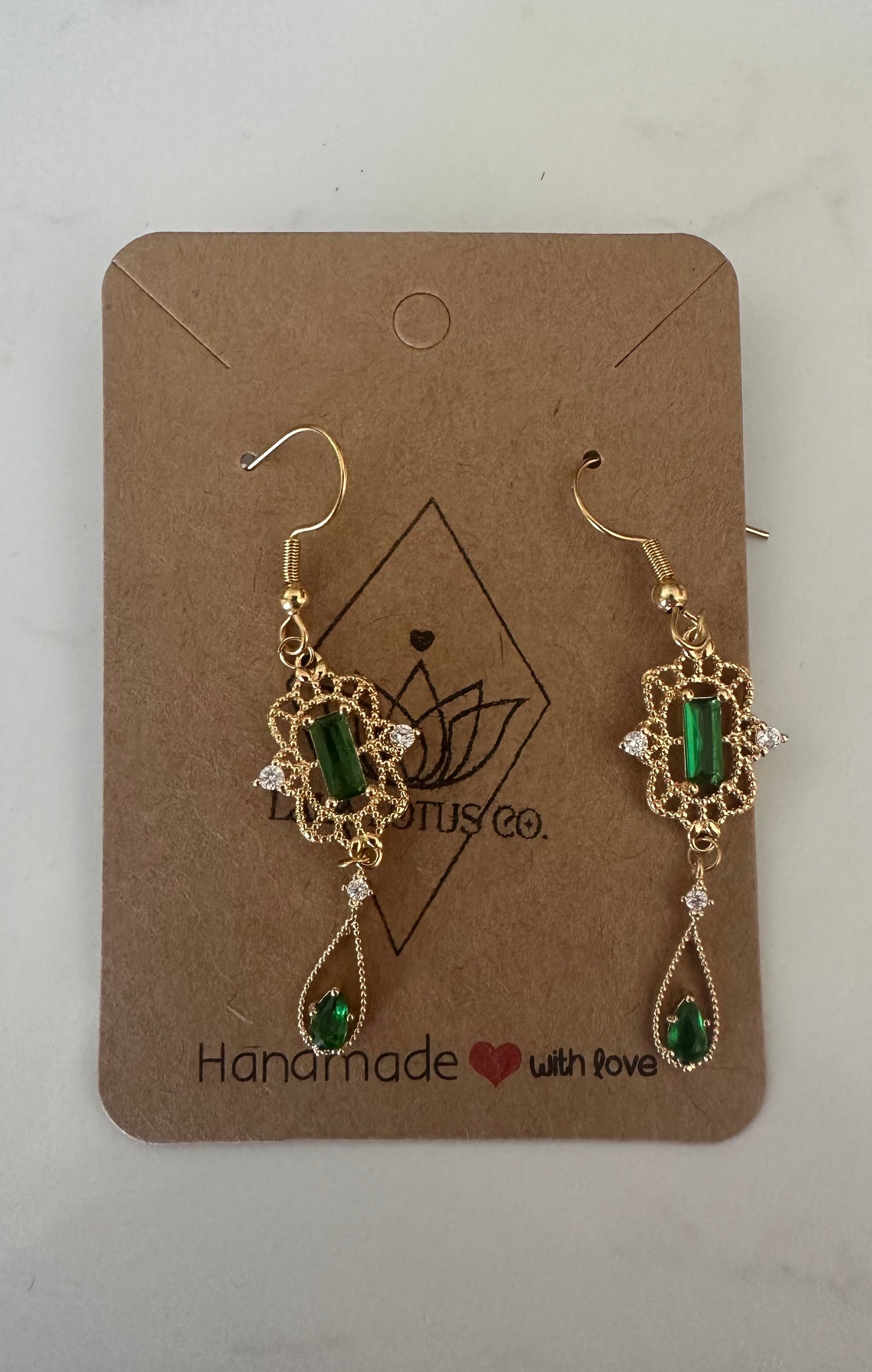 Emerald Art Deco Earrings