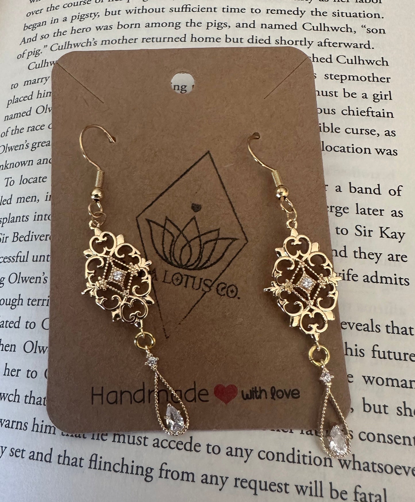 Golden Art Deco Earrings