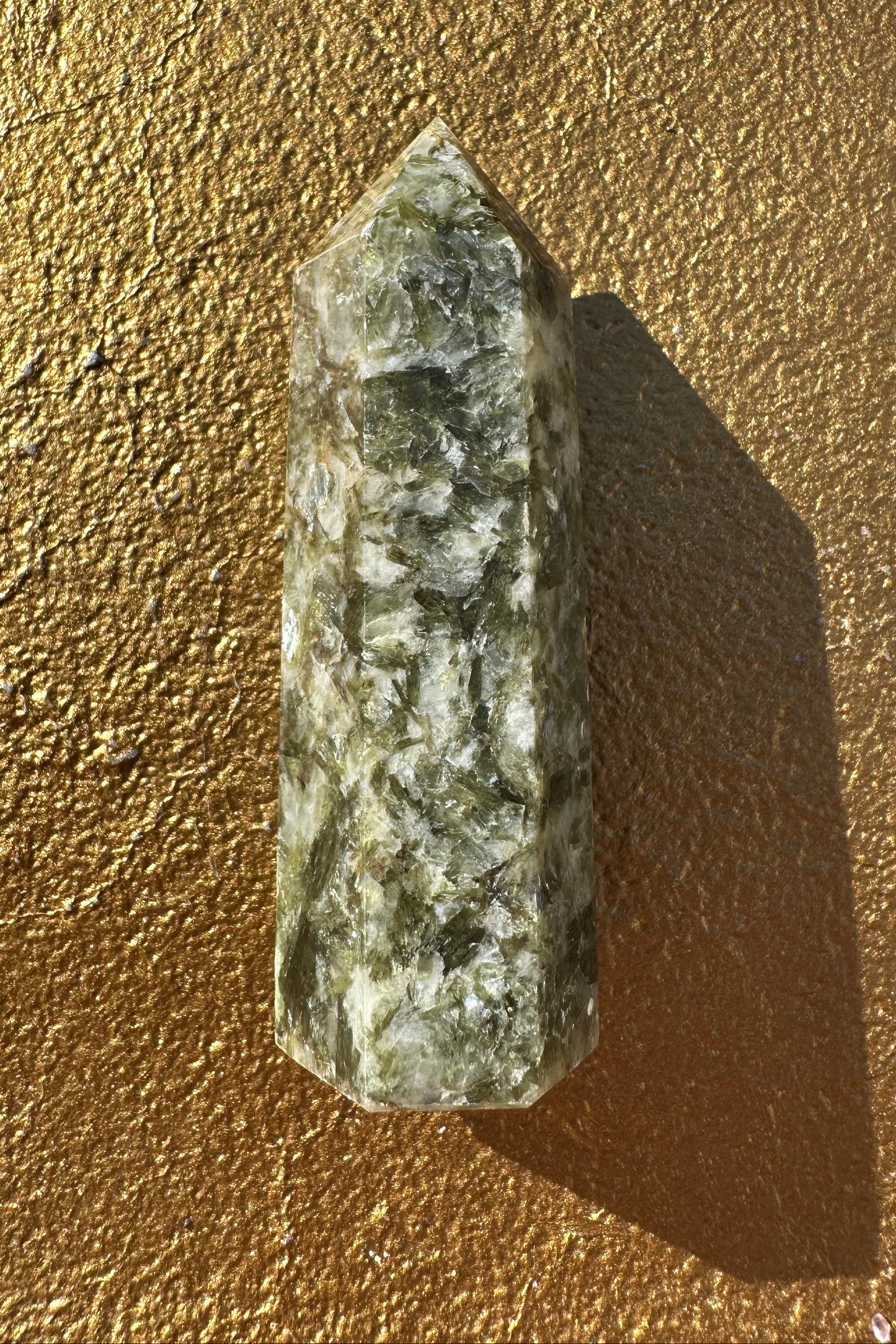 Natural Green Lepidolite Tower