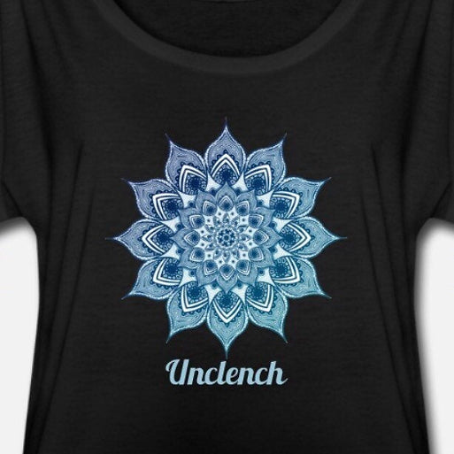 Blue Unclench Mandala on Flowy Shirt