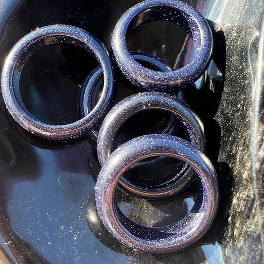 Blue Goldstone Rings