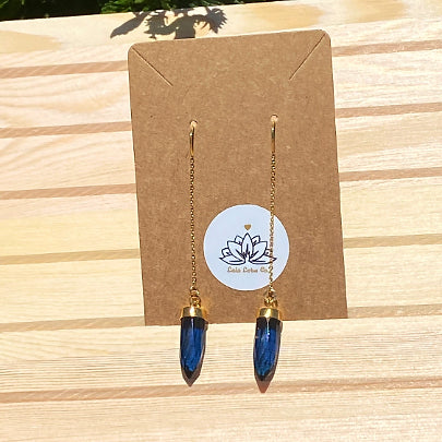 Blue Kyanite Threader Earrings