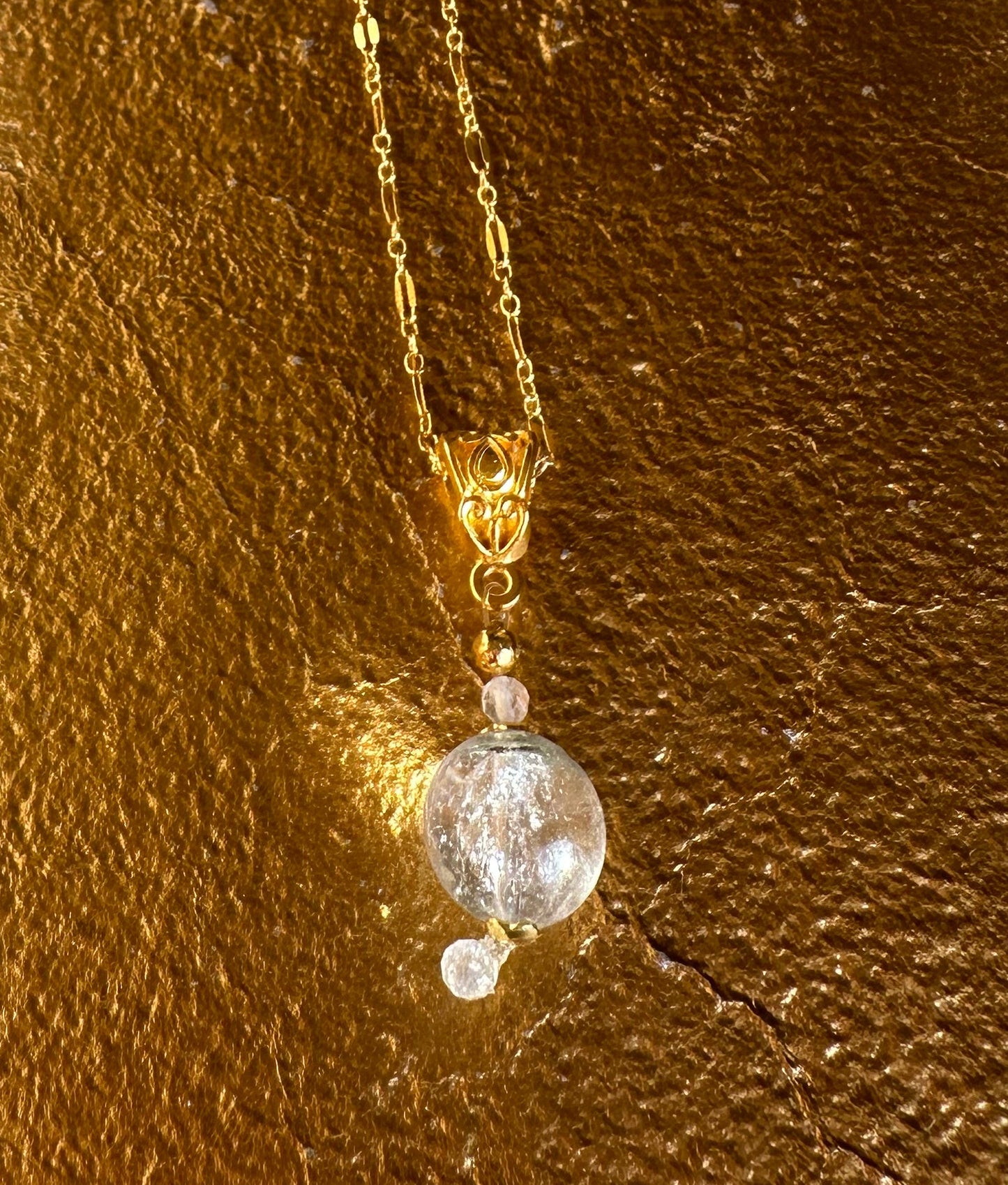 Clear Quartz Pool of Light Necklace