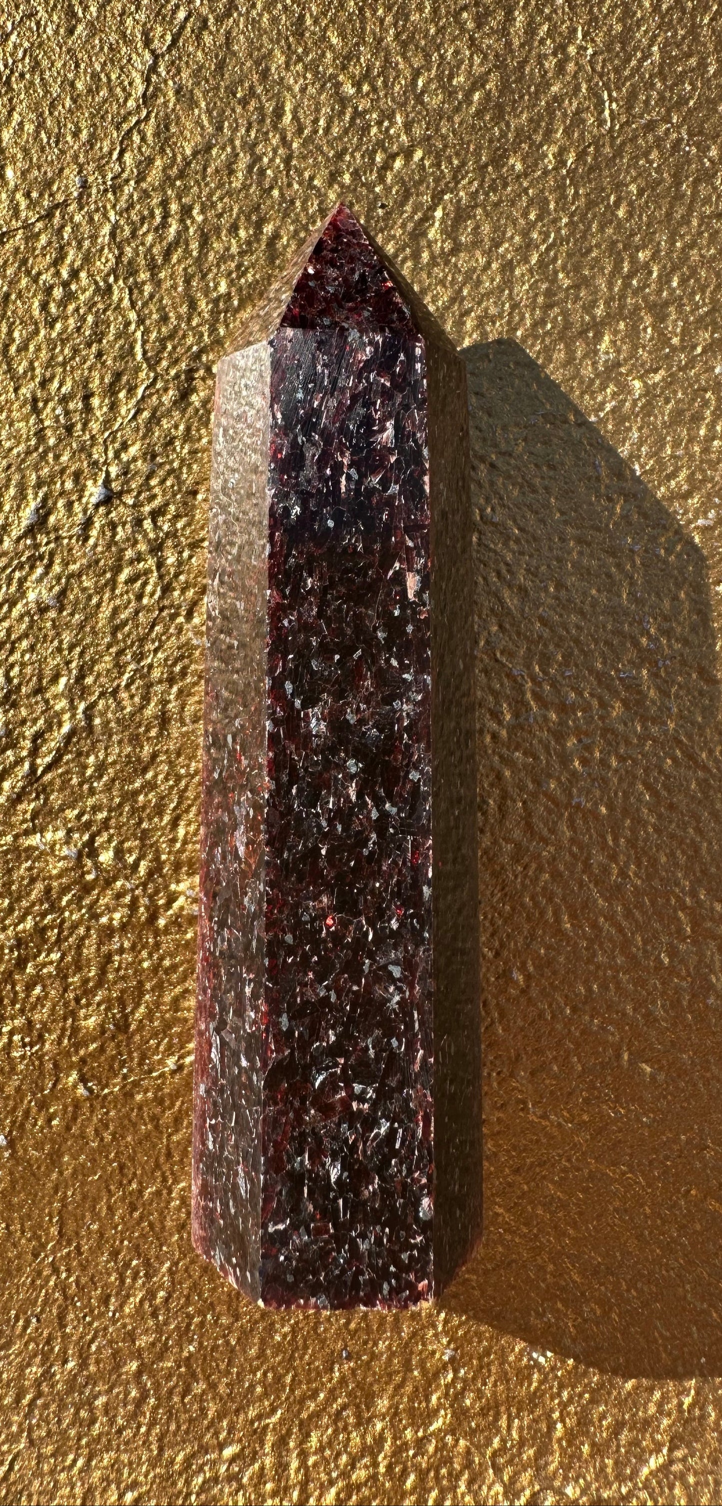Natural Red Lepidolite Tower